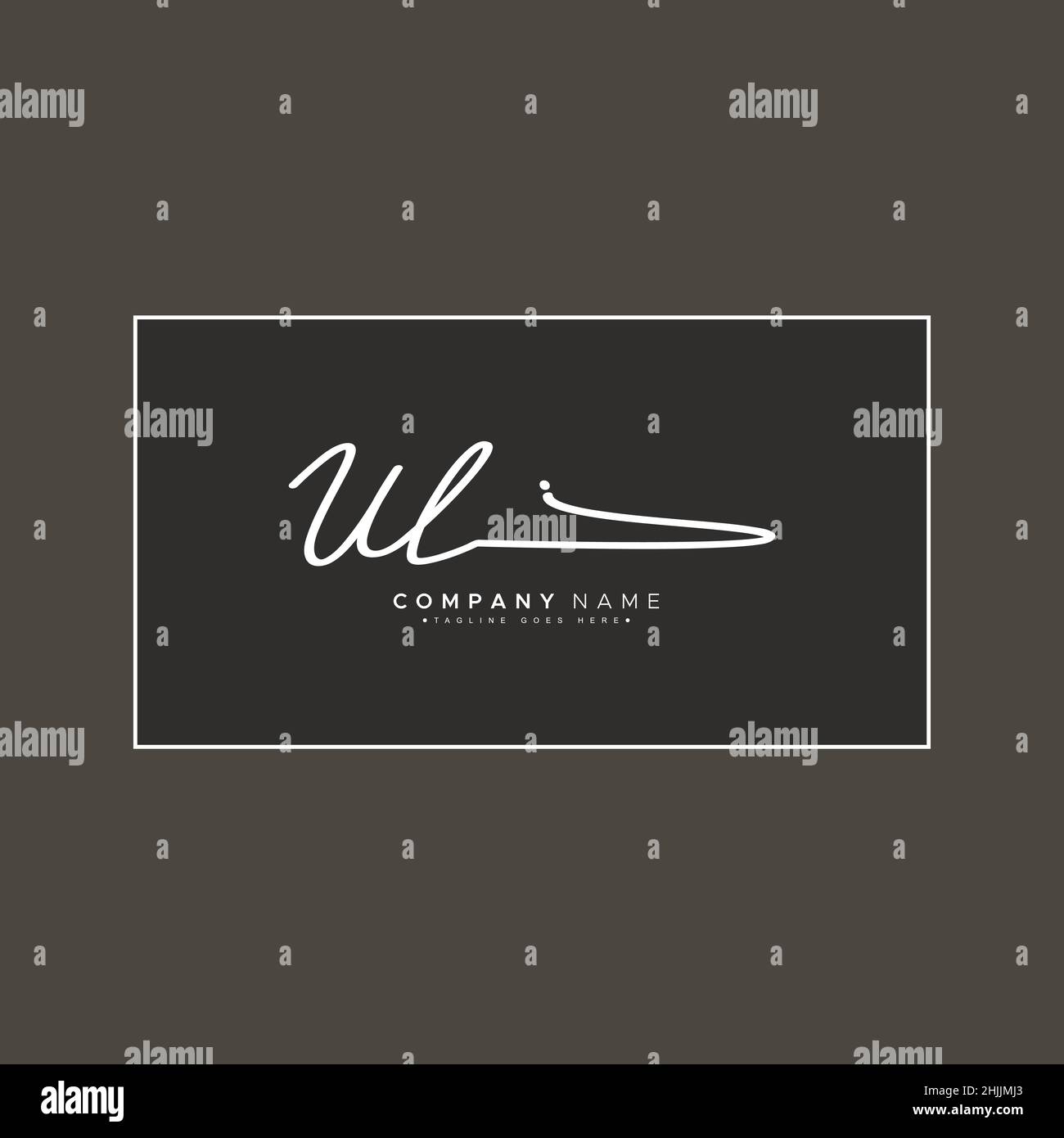 Lettera iniziale Logo UL - Logo stile firma disegnato a mano - Logo vettore semplice in stile firma per le iniziali del nome del marchio. Illustrazione Vettoriale