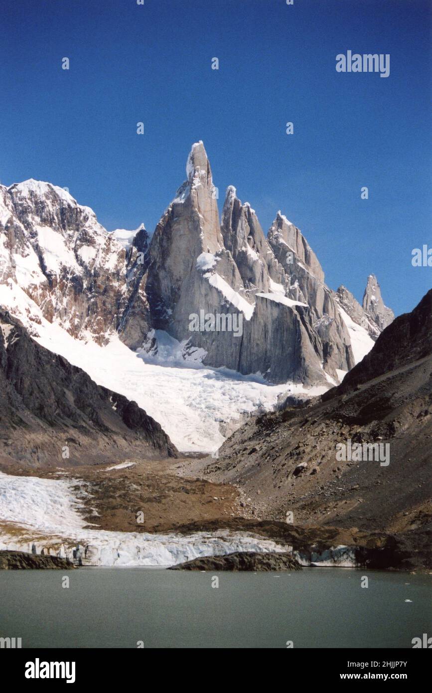 Monte Fitz Roy, Parco Nazionale Los Glaciares, El Chaltén, Provincia di Santa Cruz, Argentina Foto Stock