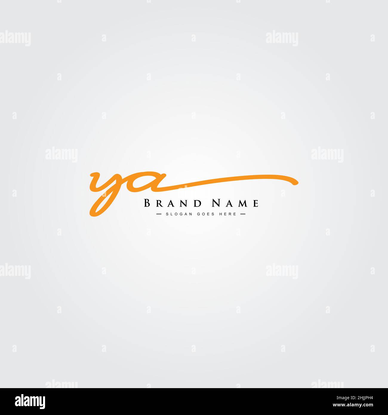 Lettera iniziale Logo YA - Logo della firma scritto a mano - Logo del vettore semplice in stile della firma per le iniziali del nome del marchio. Illustrazione Vettoriale