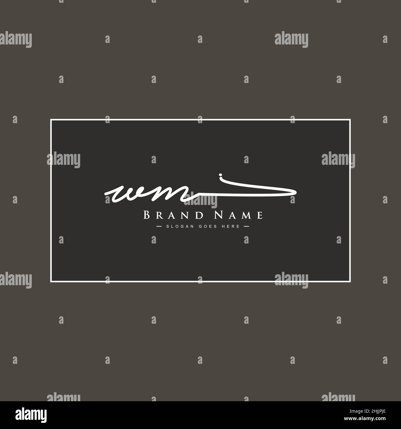 Lettera iniziale Logo WM - Logo di stile della firma scritto a mano - Logo vettoriale semplice in stile della firma per le iniziali del nome del marchio. Illustrazione Vettoriale