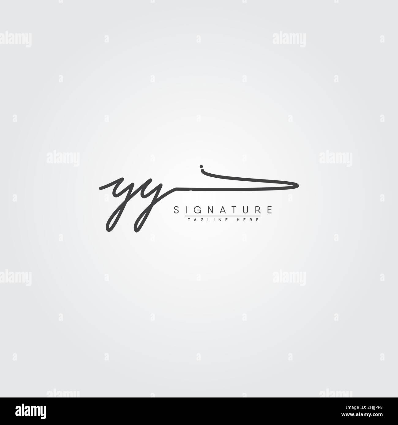 Lettera iniziale YY Logo - Logo della firma scritto a mano - Logo del vettore semplice in stile della firma per le iniziali del nome del marchio. Illustrazione Vettoriale