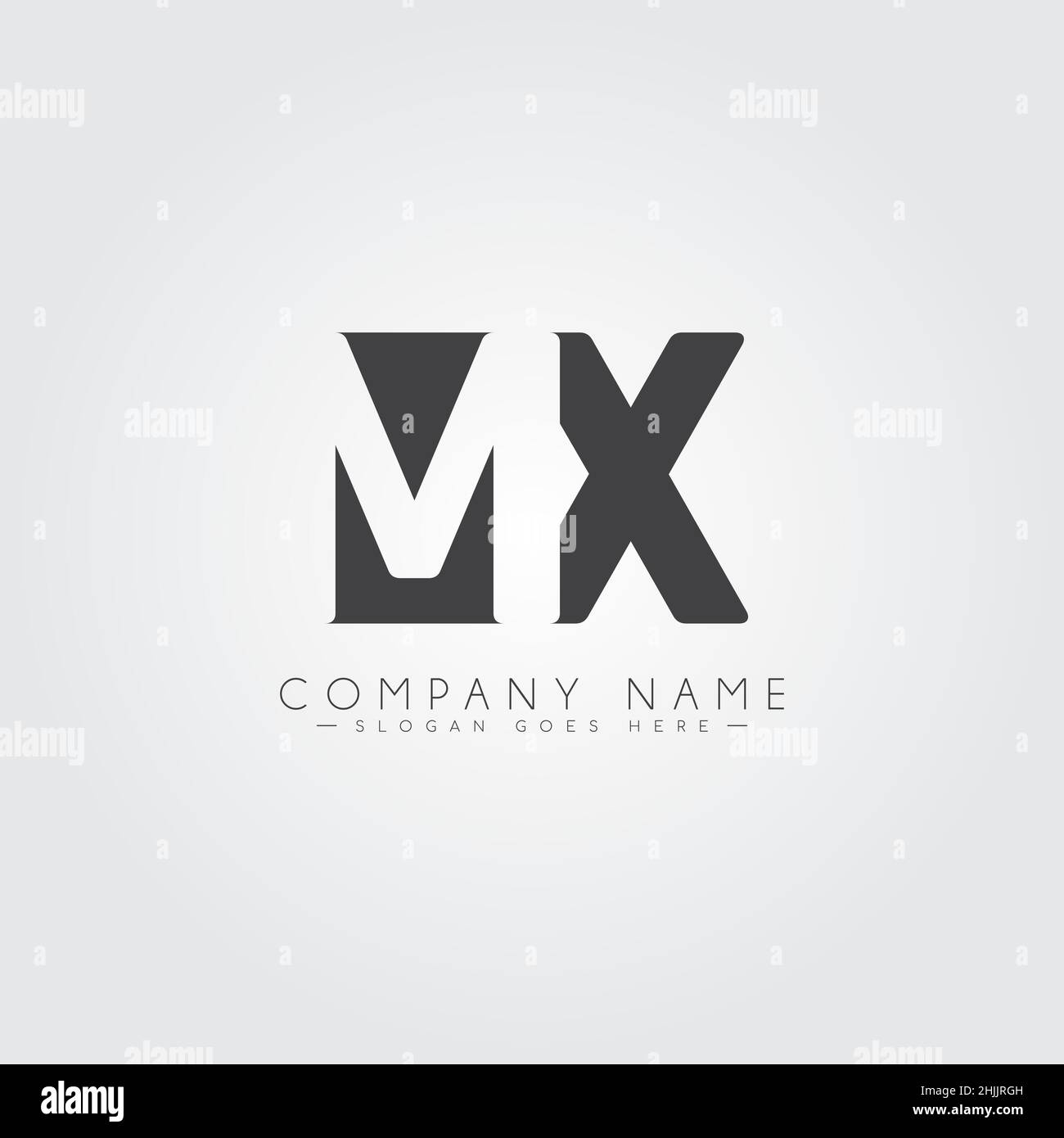 Lettera iniziale Logo MX - Logo Simple Business per Alphabet M e X - Logo Simple Vector in stile Signature per le iniziali del nome del marchio. Illustrazione Vettoriale