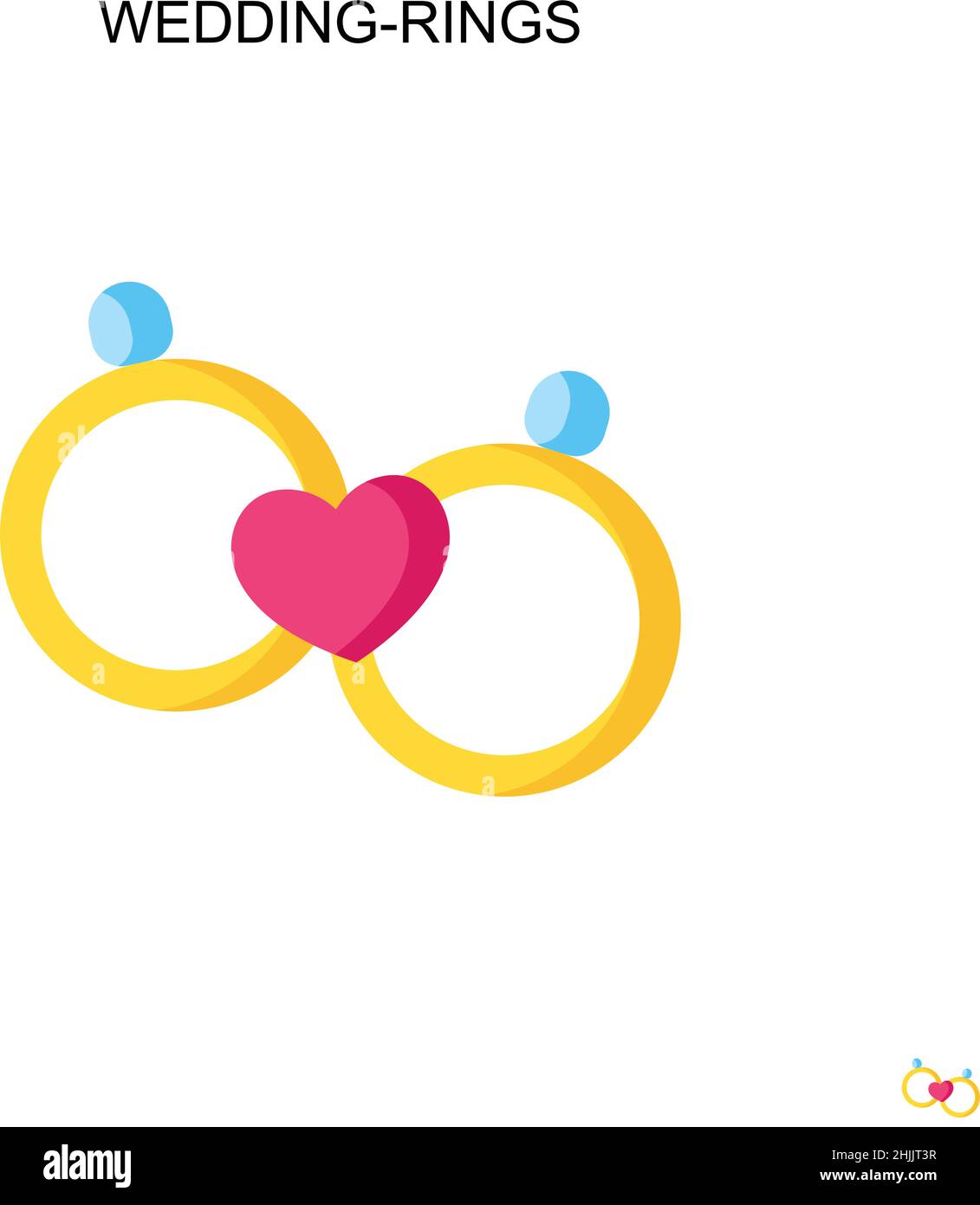 Matrimonio-anelli semplice icona vettoriale. Modello di disegno del simbolo di illustrazione per l'elemento dell'interfaccia utente mobile Web. Illustrazione Vettoriale