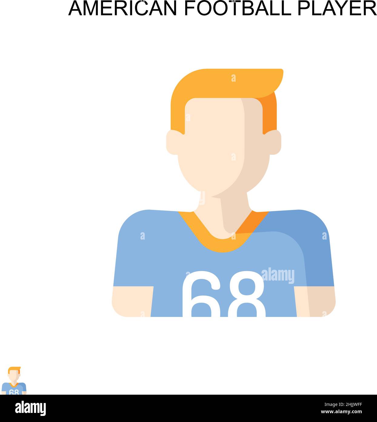 Giocatore di calcio americano semplice icona vettoriale. Modello di disegno del simbolo di illustrazione per l'elemento dell'interfaccia utente mobile Web. Illustrazione Vettoriale Giocatore di calcio americano semplice icona vettoriale. Modello di disegno del simbolo di illustrazione per l'elemento dell'interfaccia utente mobile Web. Illustrazione Vettoriale