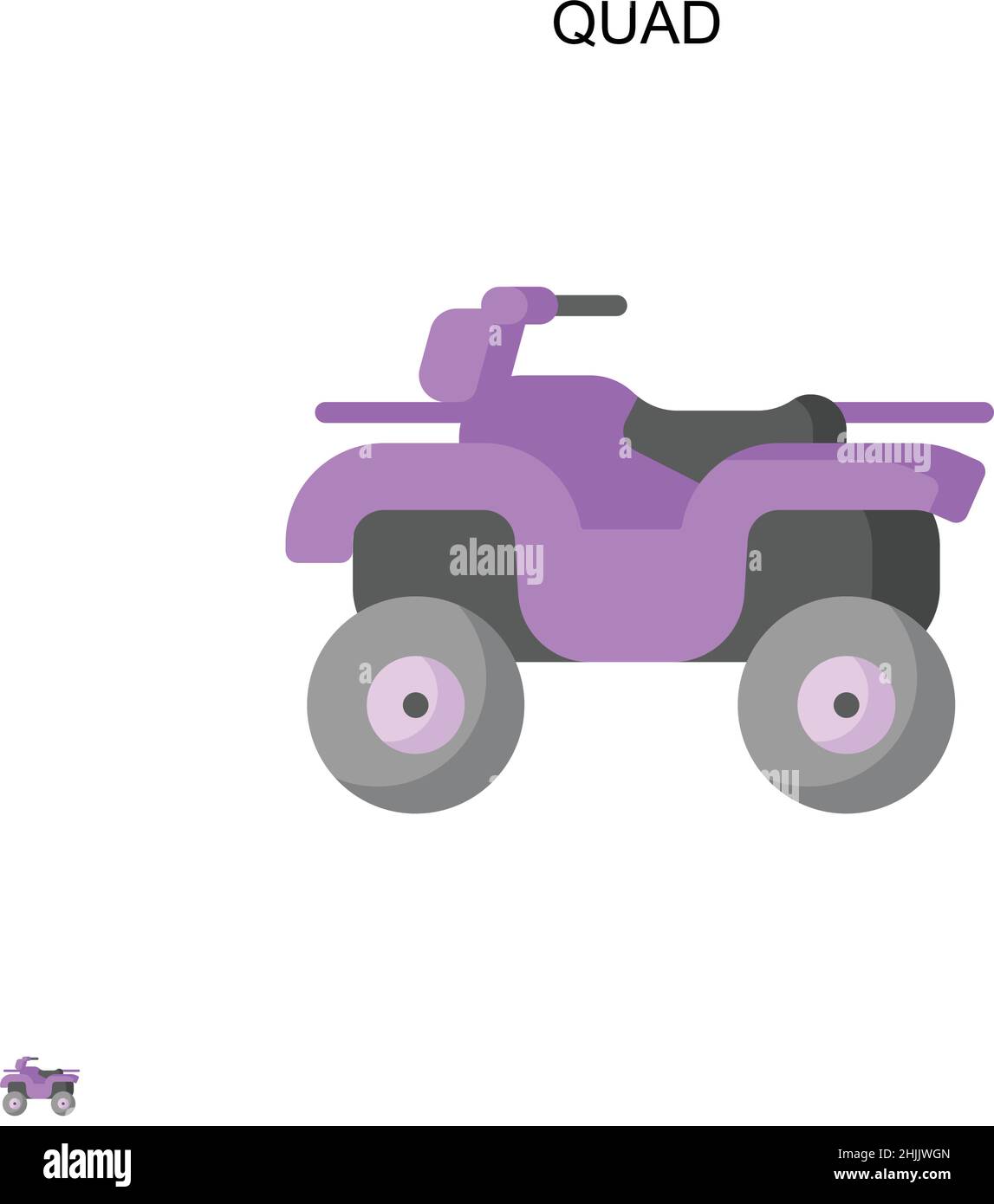 Icona vettoriale semplice quad. Modello di disegno del simbolo di illustrazione per l'elemento dell'interfaccia utente mobile Web. Illustrazione Vettoriale