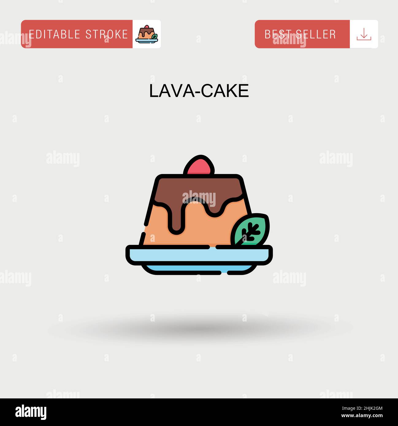 Icona vettoriale semplice torta di lava. Illustrazione Vettoriale