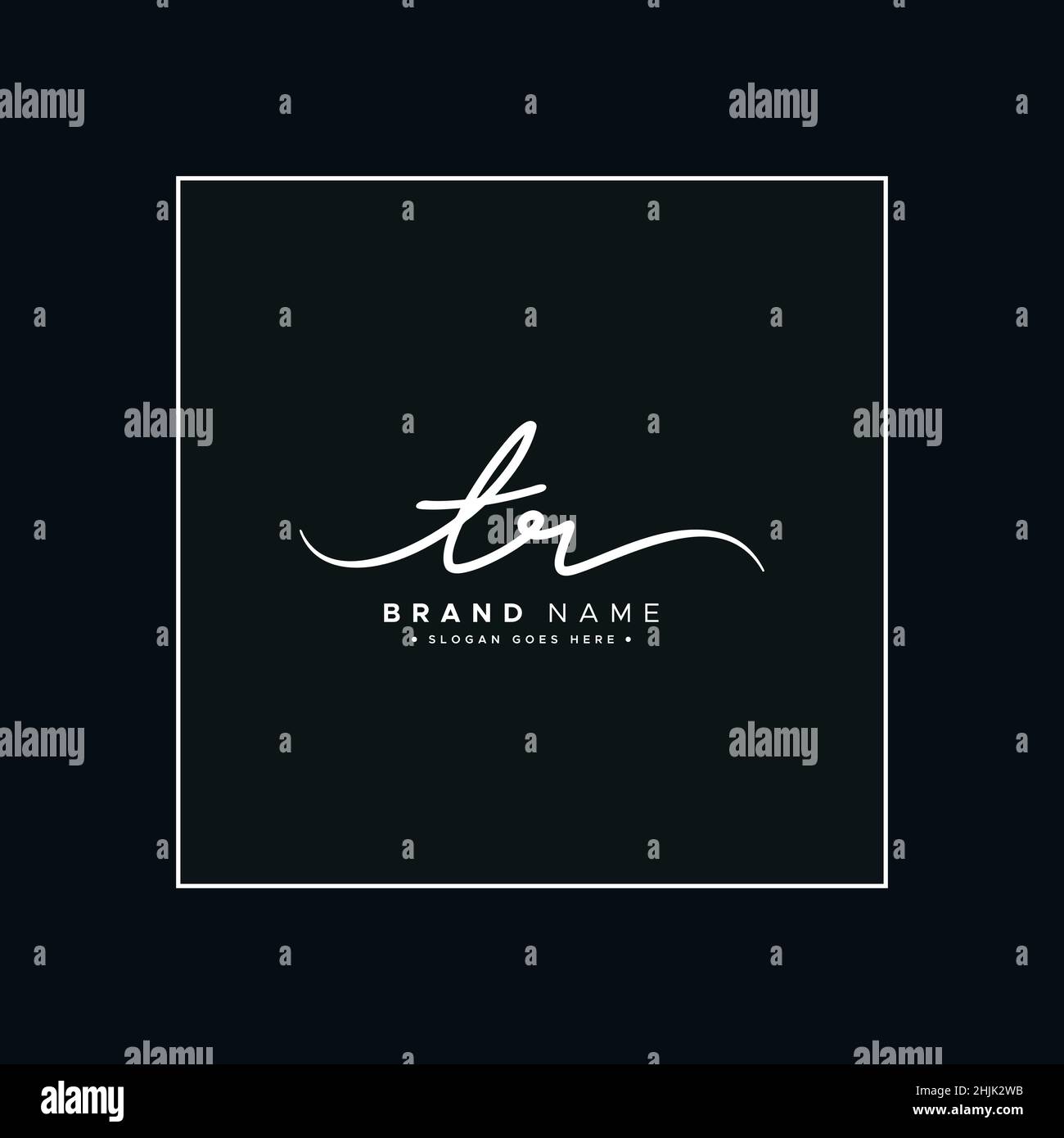 Lettera iniziale Logo TR - Logo della firma disegnato a mano - Logo della firma semplice in stile di scrittura a mano per le iniziali del nome commerciale Illustrazione Vettoriale