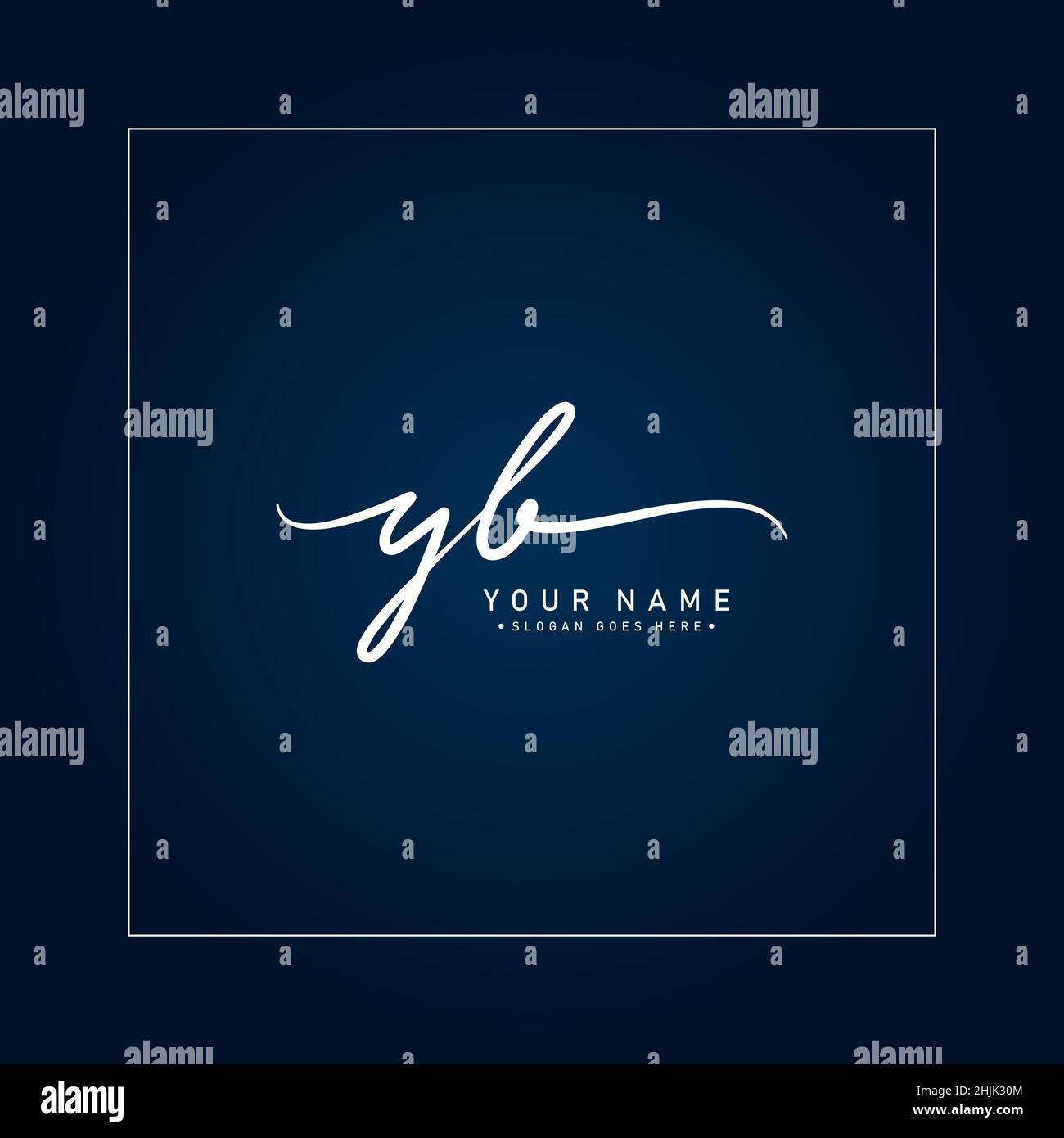 Lettera iniziale Logo YB - Logo stile firma disegnato a mano - Logo firma semplice in stile scrittura a mano per iniziali Nome azienda Illustrazione Vettoriale