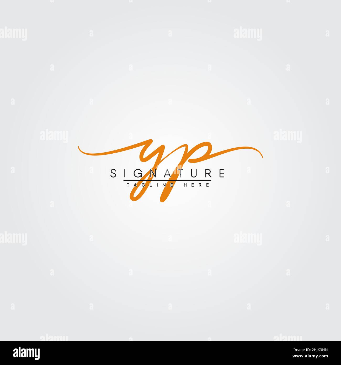 Lettera iniziale Logo YP - Logo stile firma scritto a mano - Logo vettore semplice in stile firma per le iniziali Illustrazione Vettoriale