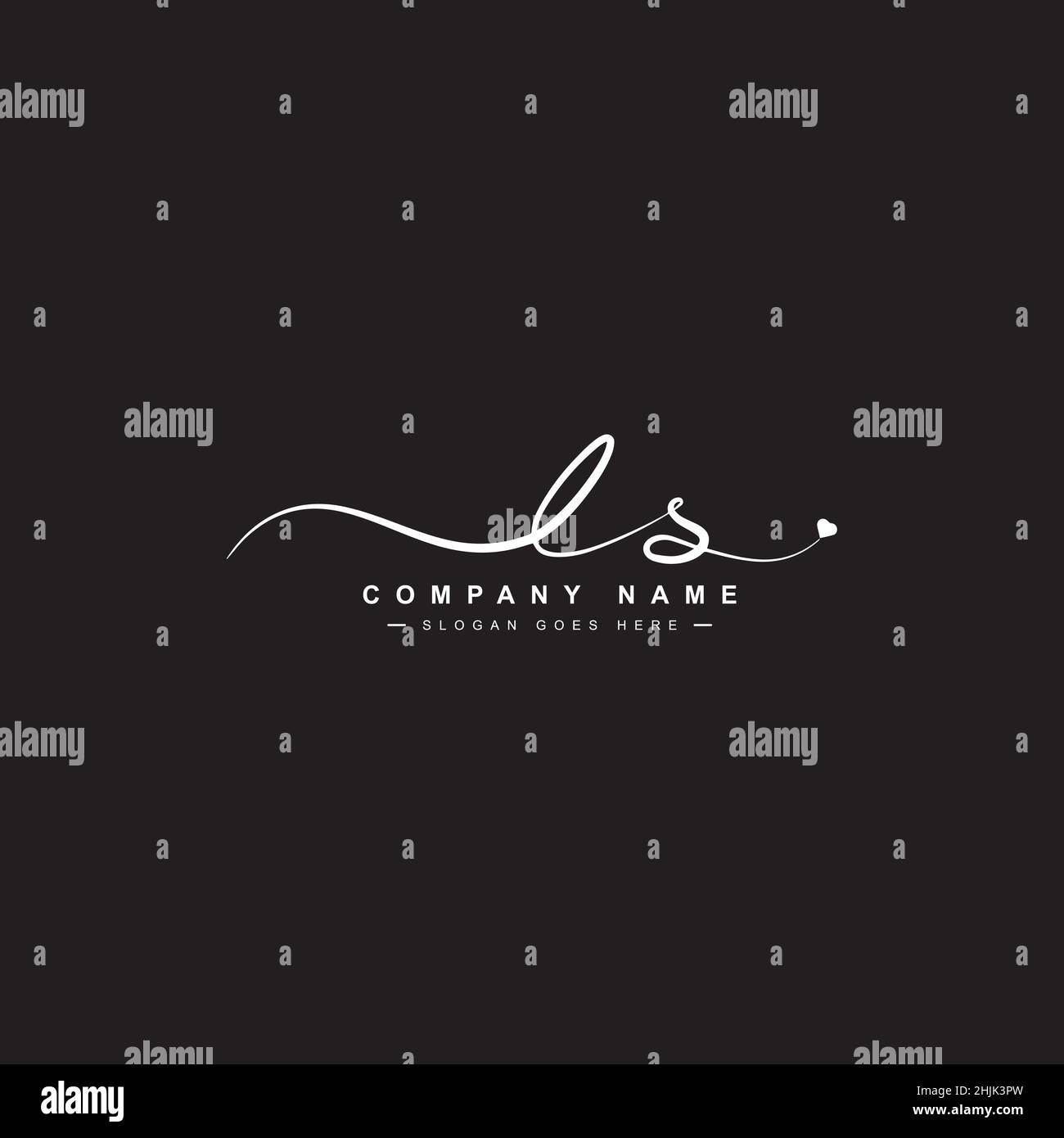 Lettera iniziale Logo LS - Logo della firma disegnato a mano - Logo del vettore semplice in stile della firma per le iniziali Illustrazione Vettoriale