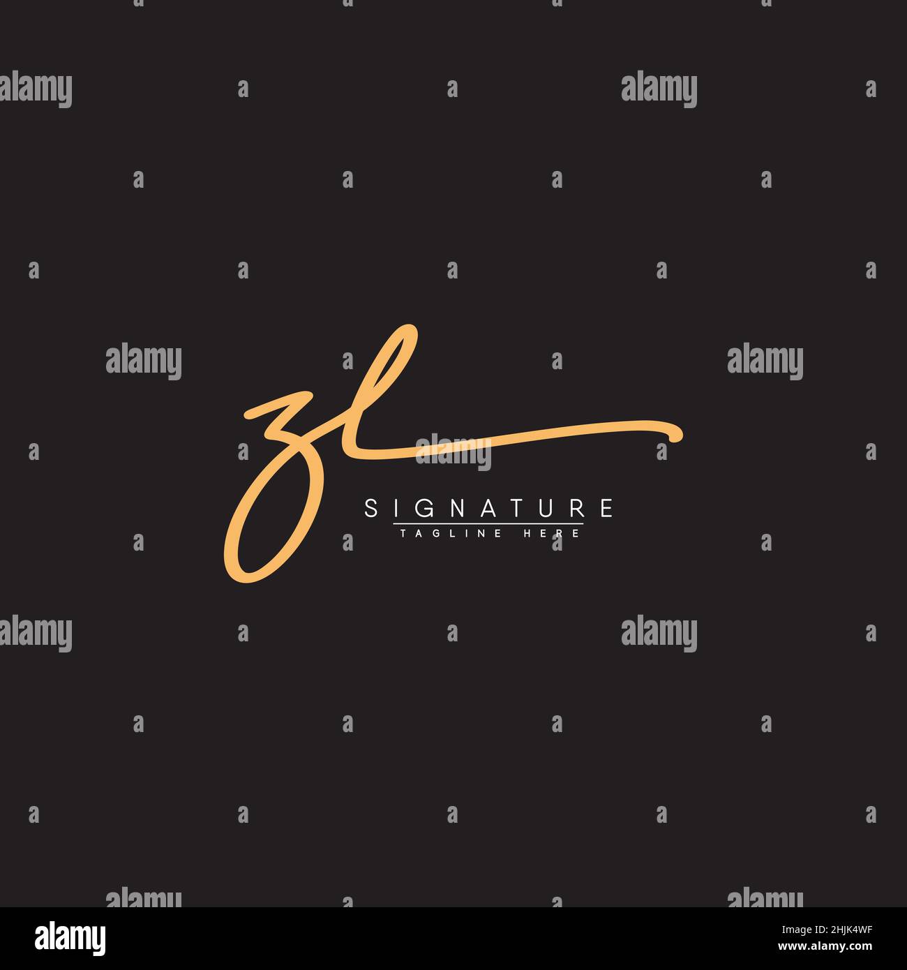 Lettera iniziale Logo ZL - Logo stile firma scritto a mano - Logo vettore semplice in stile firma per le iniziali Illustrazione Vettoriale