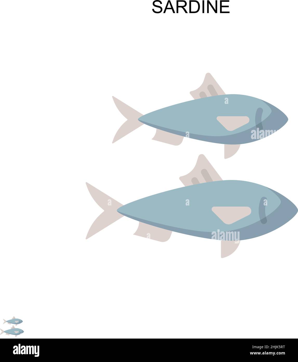 Icona sardine Simple Vector. Modello di disegno del simbolo di illustrazione per l'elemento dell'interfaccia utente mobile Web. Illustrazione Vettoriale