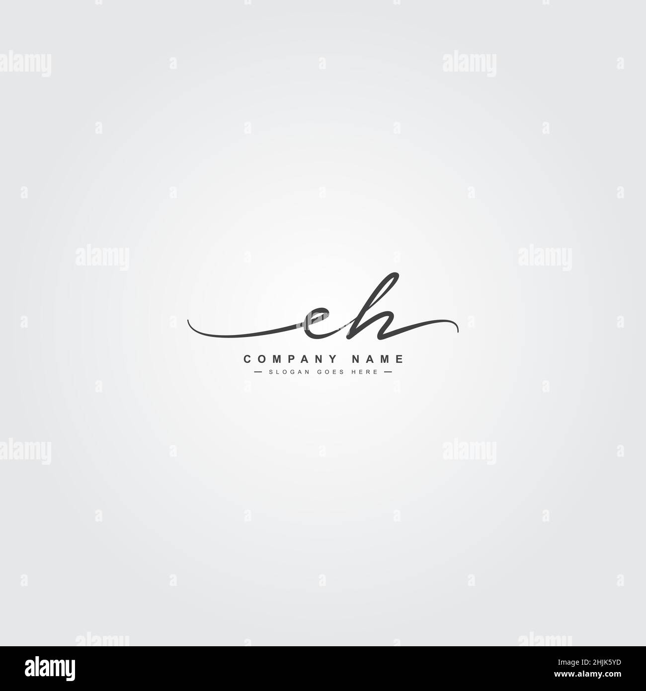 Lettera iniziale Logo EH - Logo stile firma disegnato a mano - Logo vettore semplice in stile firma per le iniziali Illustrazione Vettoriale