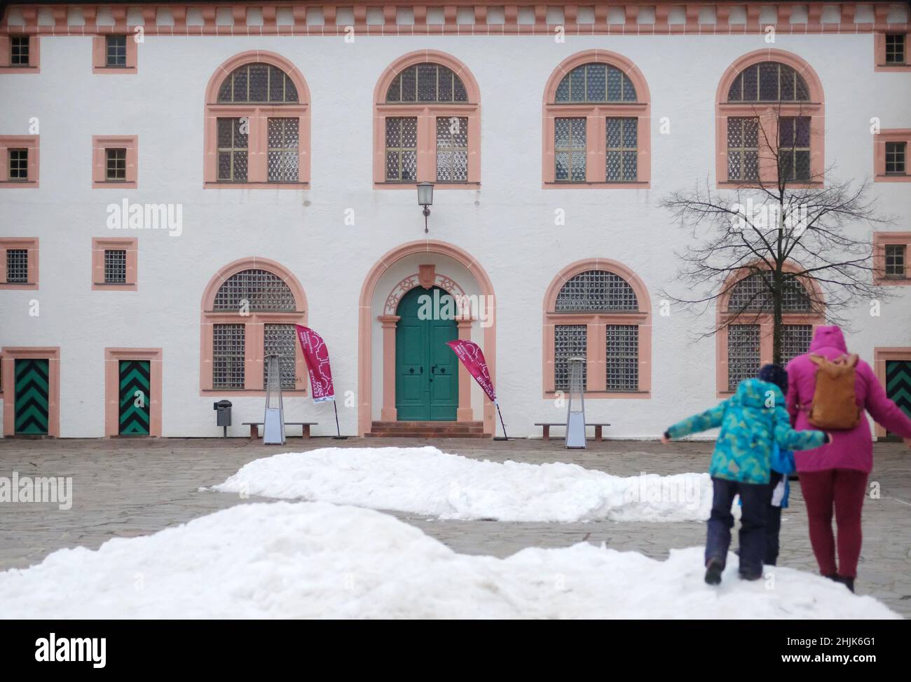 Ausgustusburg, Germania. 30th Jan 2022. La chiesa del castello di Augustusburg. Con la devozione fu aperto l'anno festivo '450 anni del Castello di Augustusburg'. Credit: dpa/dpa-Zentralbild/dpa/Alamy Live News Foto Stock