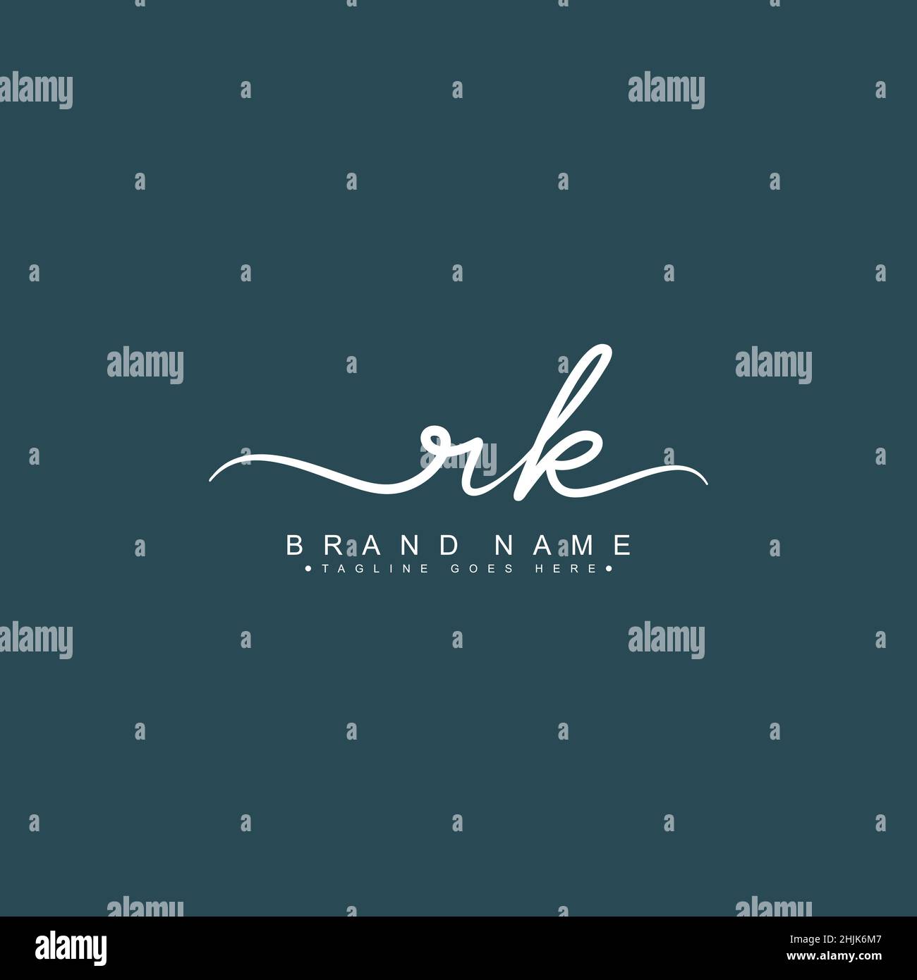 Lettera iniziale Logo RK - Logo della firma scritto a mano - Logo del vettore semplice in stile della firma per le iniziali Illustrazione Vettoriale