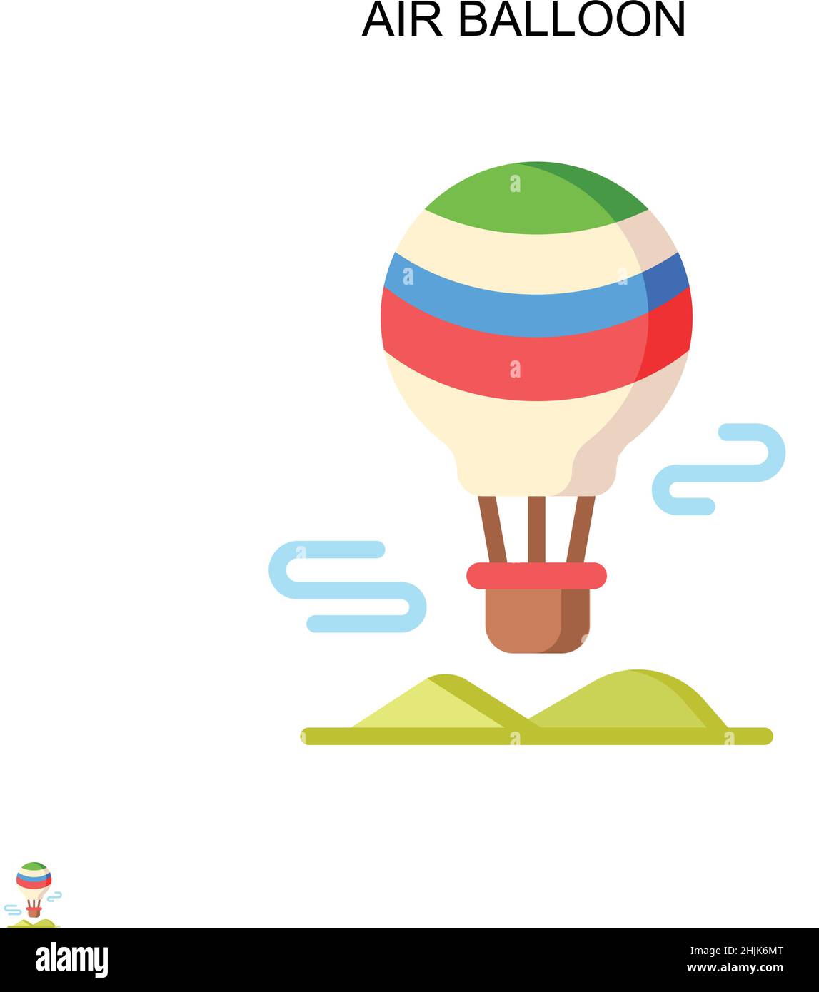 Icona vettoriale semplice del palloncino in aria. Modello di disegno del simbolo di illustrazione per l'elemento dell'interfaccia utente mobile Web. Illustrazione Vettoriale