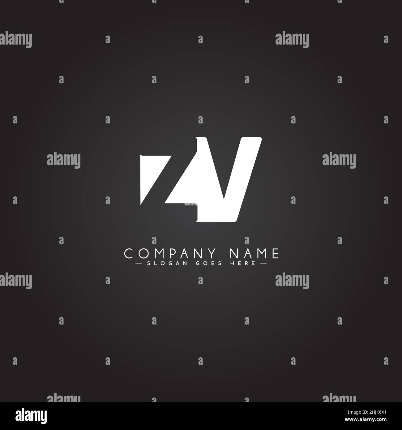 Logo Minimal Business per Alphabet ZV - Logo lettera iniziale Z e V - modello di logo vettoriale monogramma per le iniziali del nome commerciale Illustrazione Vettoriale