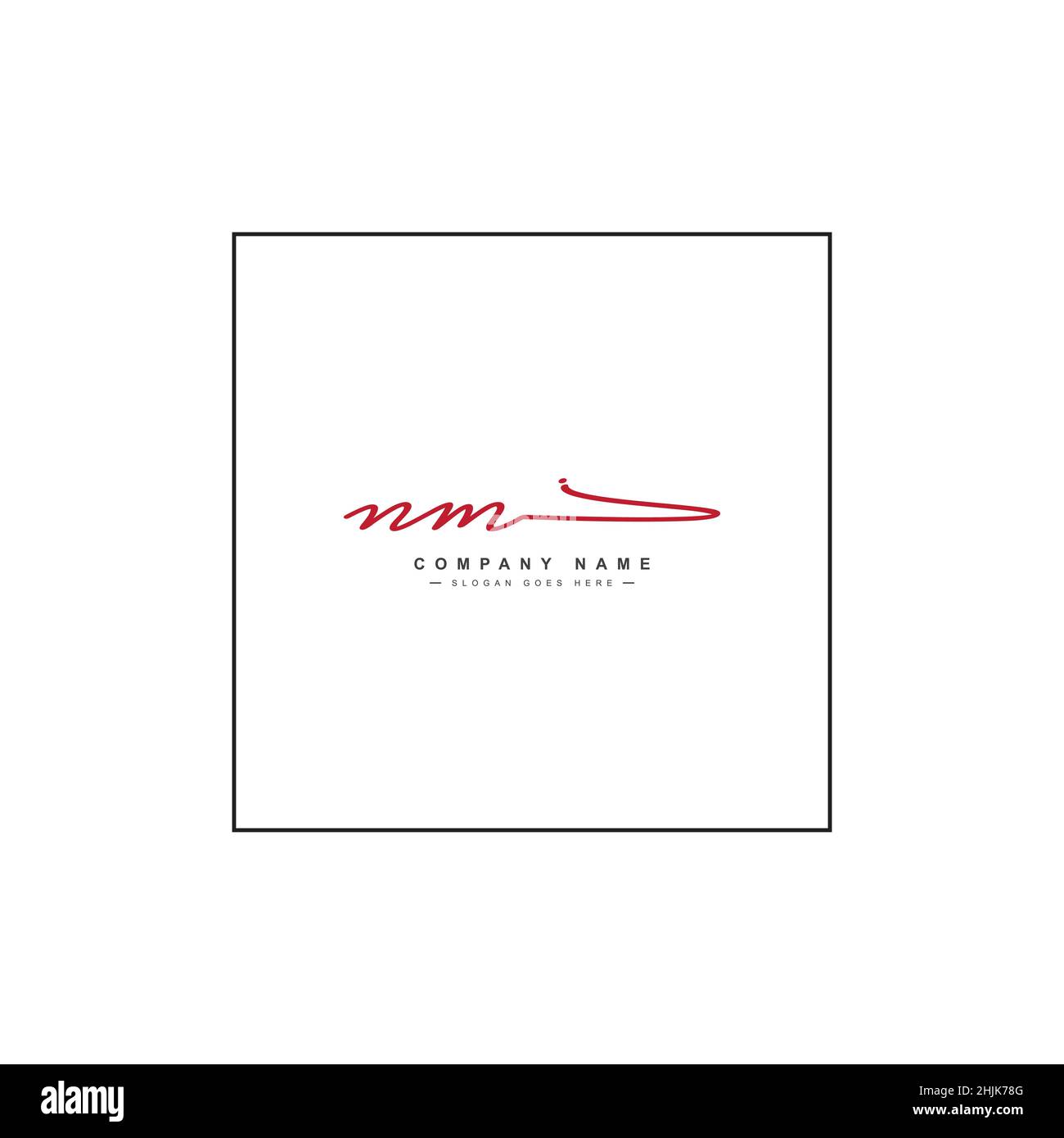 Lettera iniziale Logo NM - Logo della firma disegnato a mano - Logo del vettore semplice in stile Signature per le iniziali Illustrazione Vettoriale