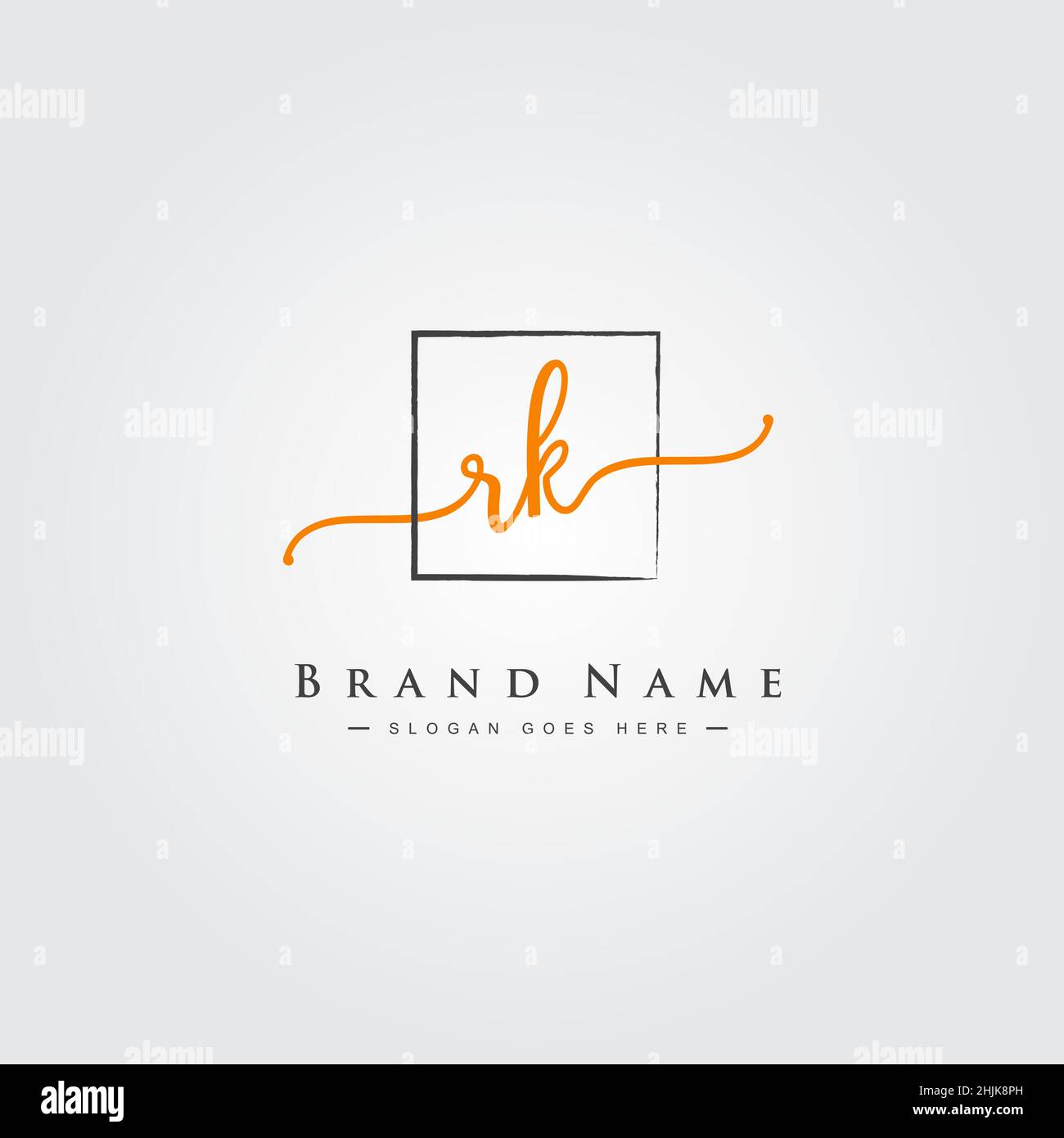 Logo RK lettera iniziale - Logo stile firma scritto a mano - Logo vettore semplice in stile firma per le iniziali Illustrazione Vettoriale