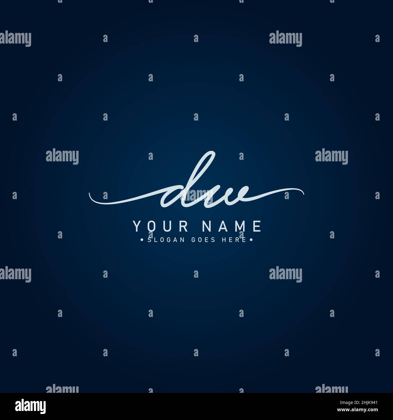 Lettera iniziale Logo DW - Logo stile firma disegnato a mano - Logo vettore semplice in stile firma per le iniziali Illustrazione Vettoriale
