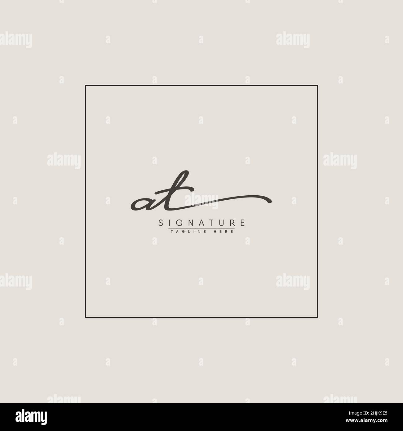 Lettera iniziale AL logo - Logo della firma disegnato a mano - Logo del vettore semplice in stile della firma per le iniziali Illustrazione Vettoriale