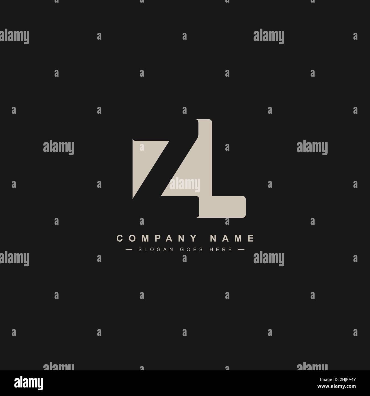 Logo minimal Business per Alphabet ZL - lettera iniziale Logo Z e L - modello di logo vettoriale monogramma per le iniziali del nome commerciale Illustrazione Vettoriale