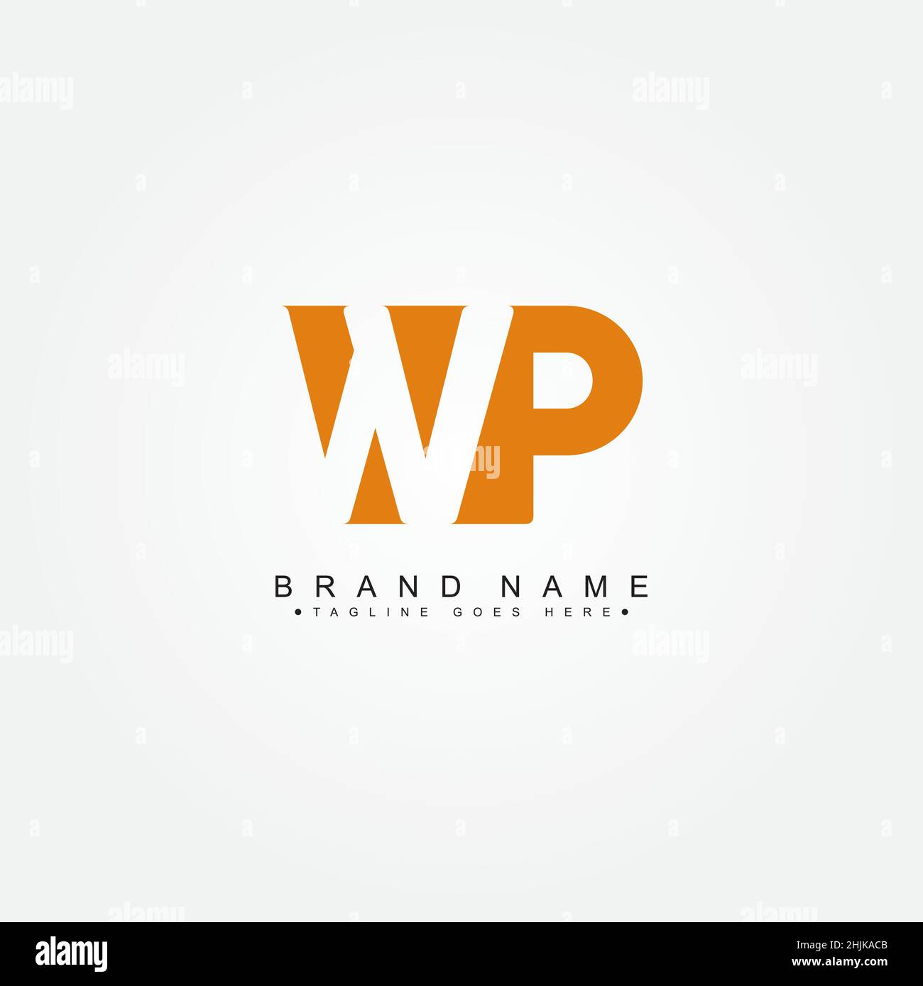 Logo Simple Business per lettera iniziale WP - Logo alfabeto - modello di logo vettoriale monogramma per iniziali del nome commerciale Illustrazione Vettoriale