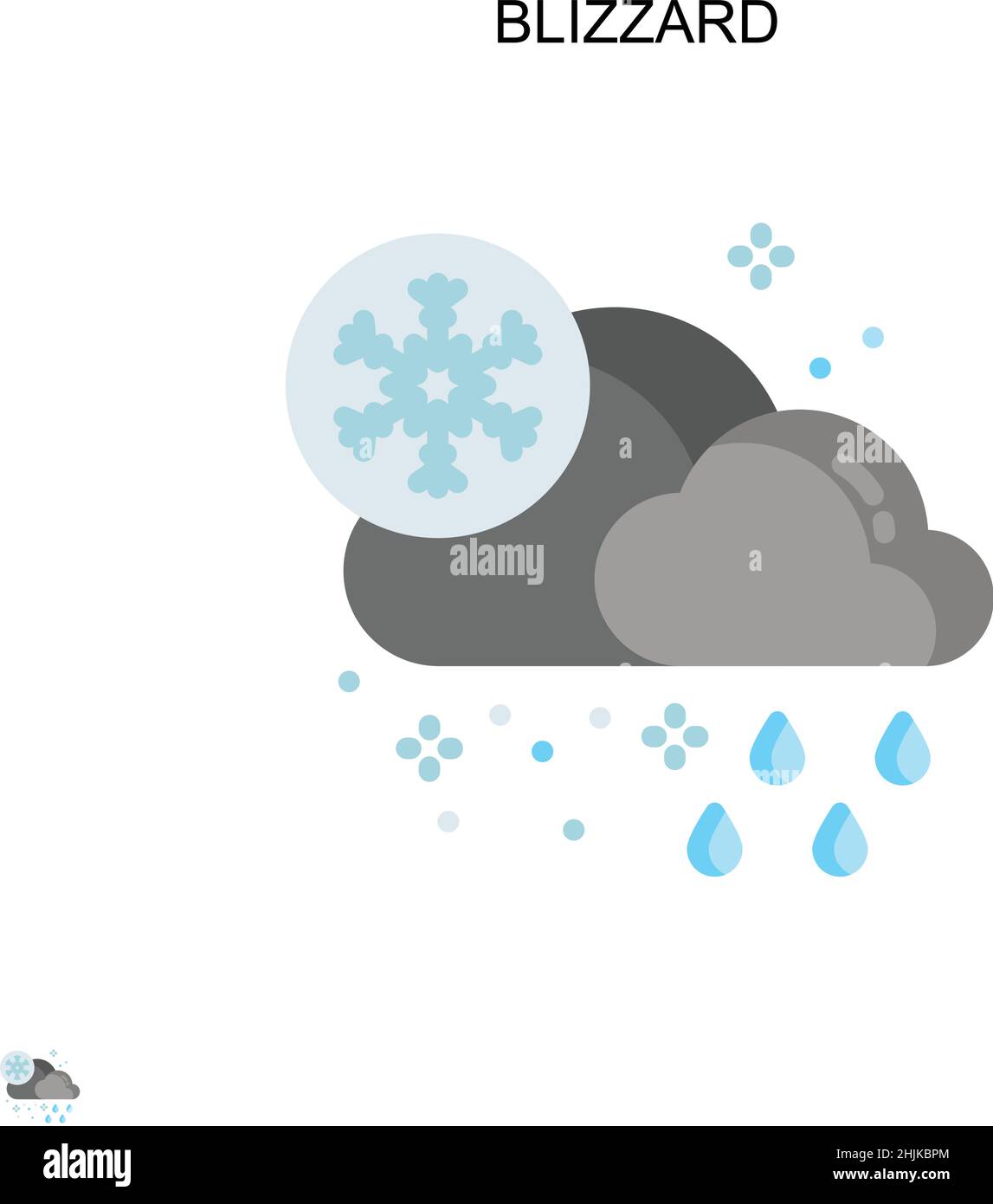 Icona vettore semplice Blizzard. Modello di disegno del simbolo di illustrazione per l'elemento dell'interfaccia utente mobile Web. Illustrazione Vettoriale