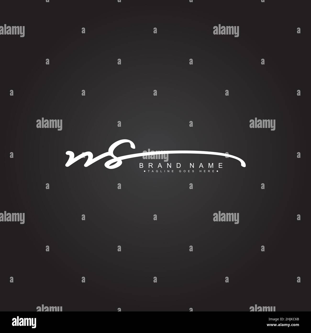 Lettera iniziale Logo NS - Logo di stile della firma scritto a mano - Logo vettoriale semplice in stile della firma per le iniziali Illustrazione Vettoriale