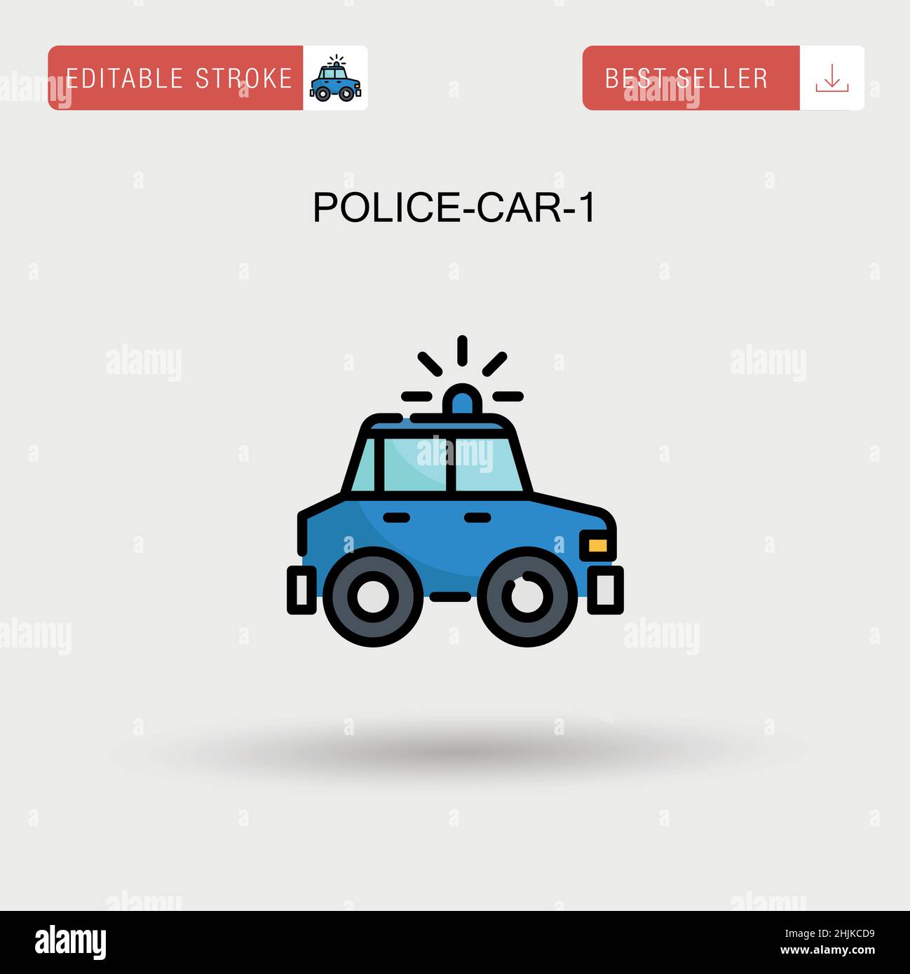 Police-CAR-1 semplice icona vettoriale. Illustrazione Vettoriale