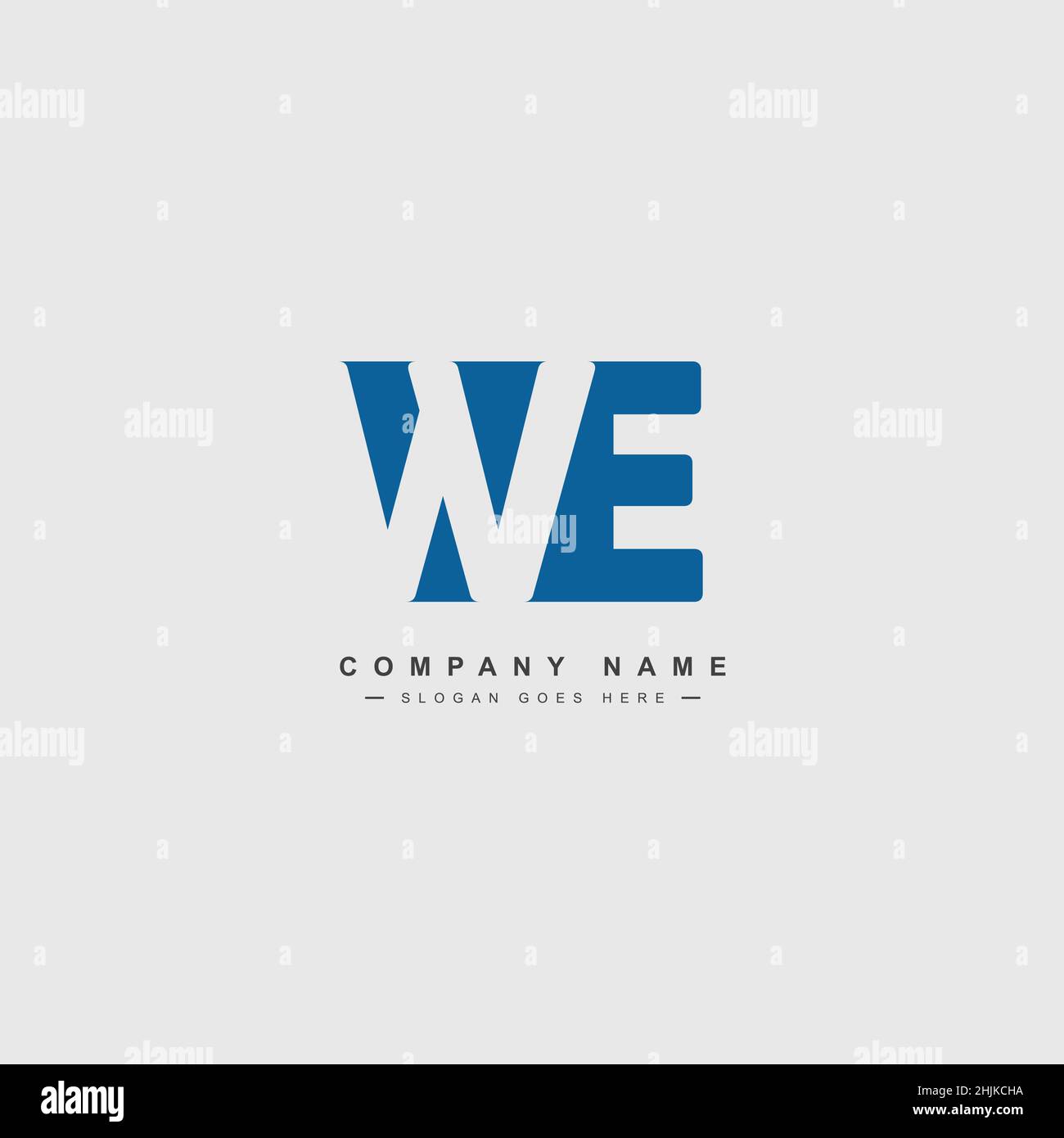 Lettera iniziale WE Logo - Simple Business Logo per Alphabet W ed e - modello di logo vettoriale monogramma per le iniziali del nome commerciale Illustrazione Vettoriale