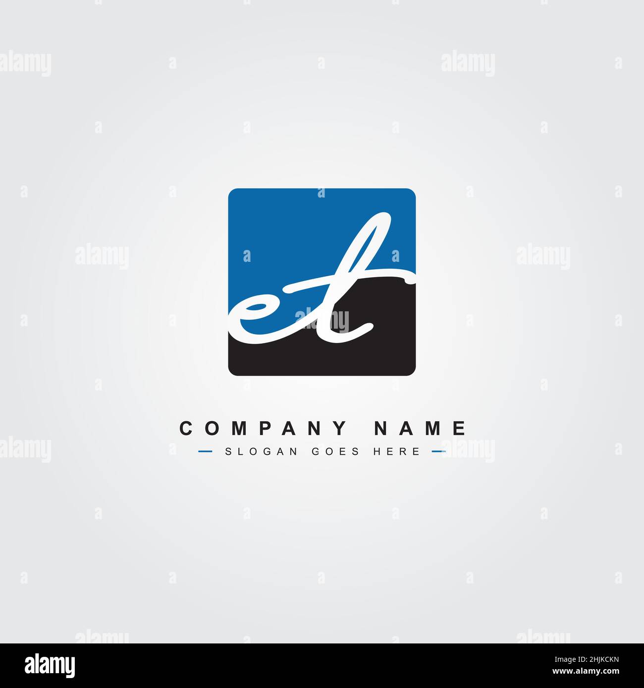 Initial Letter ET Logo - Logo di stile della firma scritto a mano - Logo vettoriale semplice in stile della firma per le iniziali Illustrazione Vettoriale