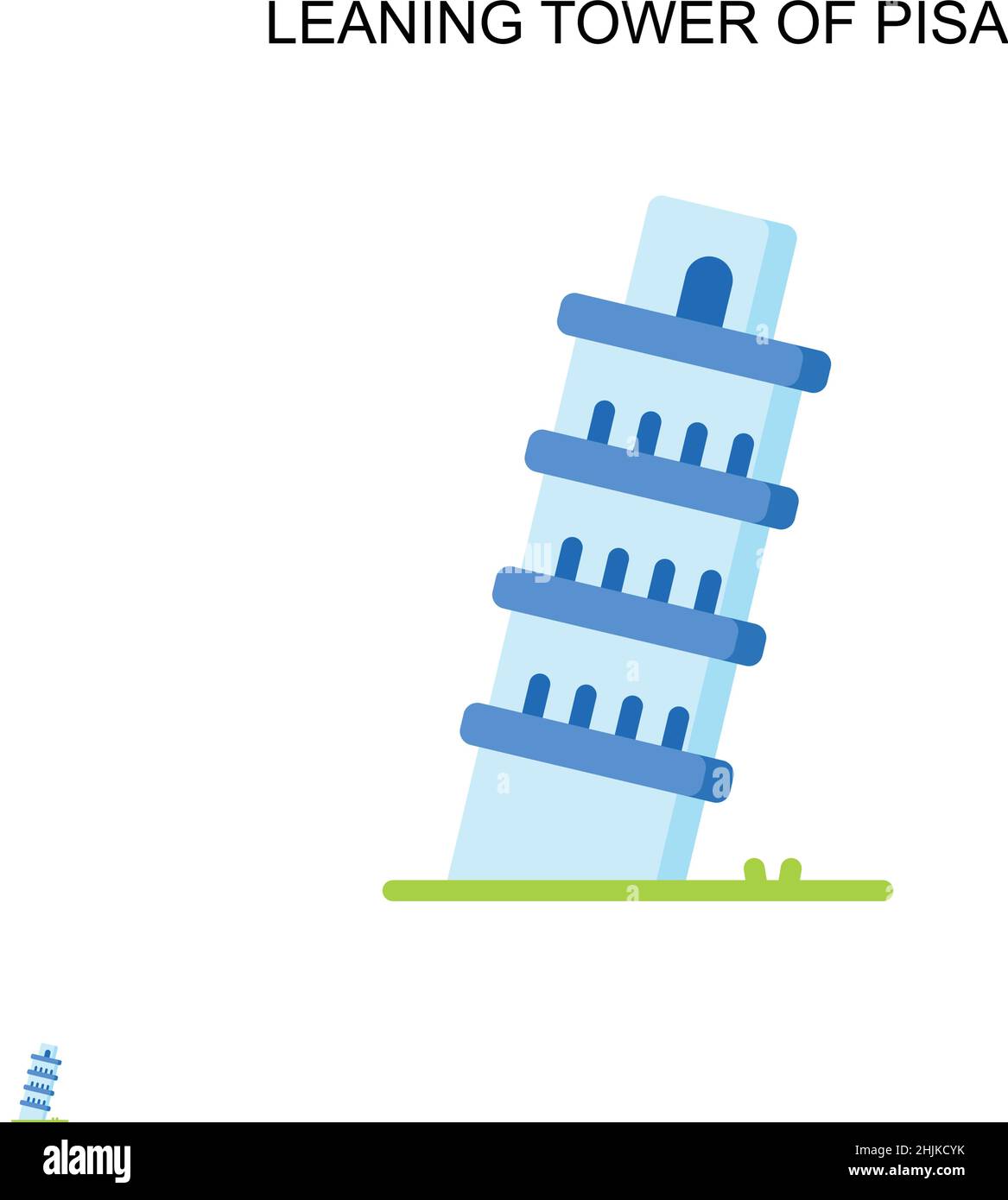 Torre pendente di pisa semplice icona vettoriale. Modello di disegno del simbolo di illustrazione per l'elemento dell'interfaccia utente mobile Web. Illustrazione Vettoriale
