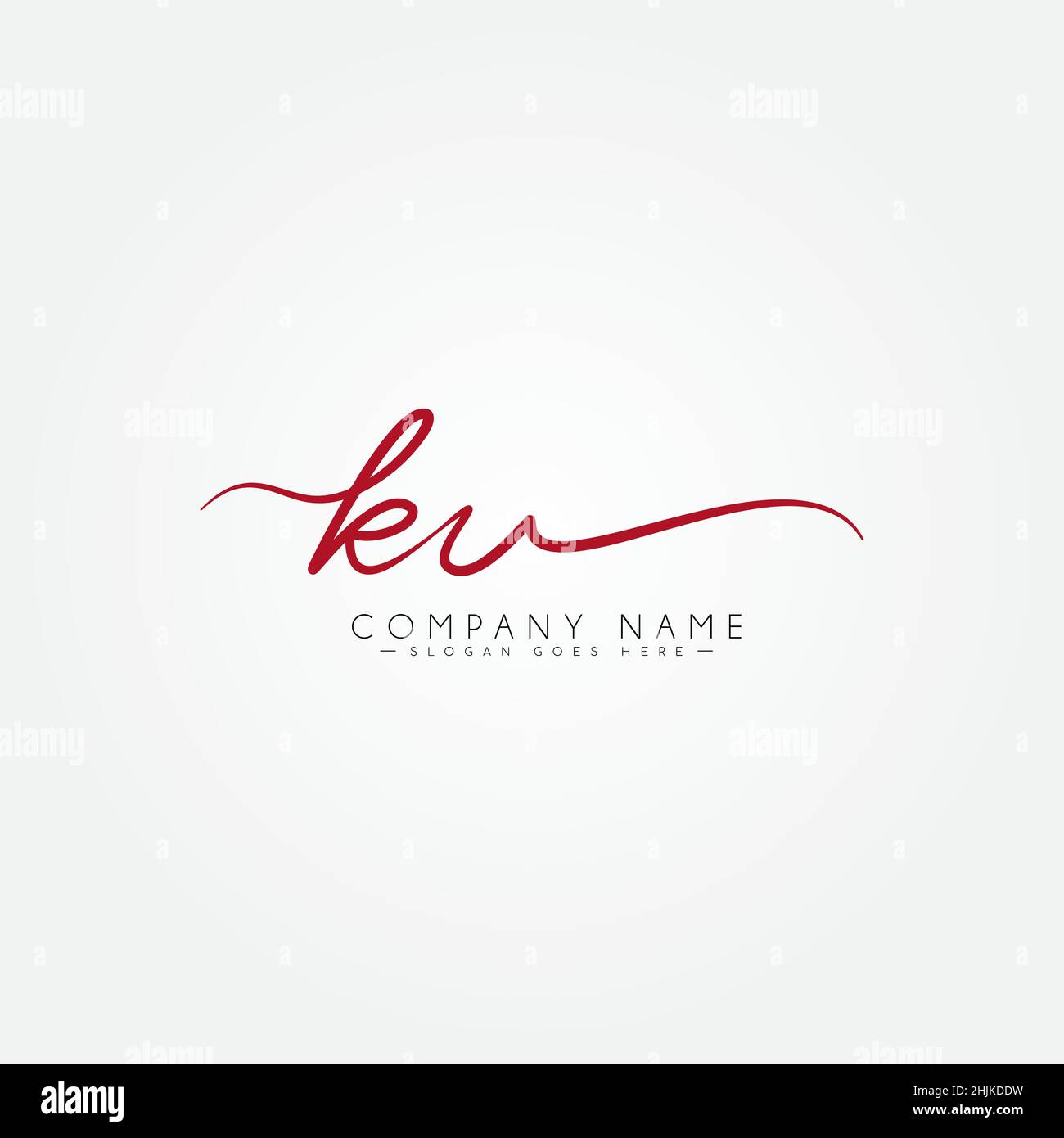 Lettera iniziale Logo KU - Logo stile firma scritto a mano - Logo vettore semplice in stile firma per le iniziali Illustrazione Vettoriale