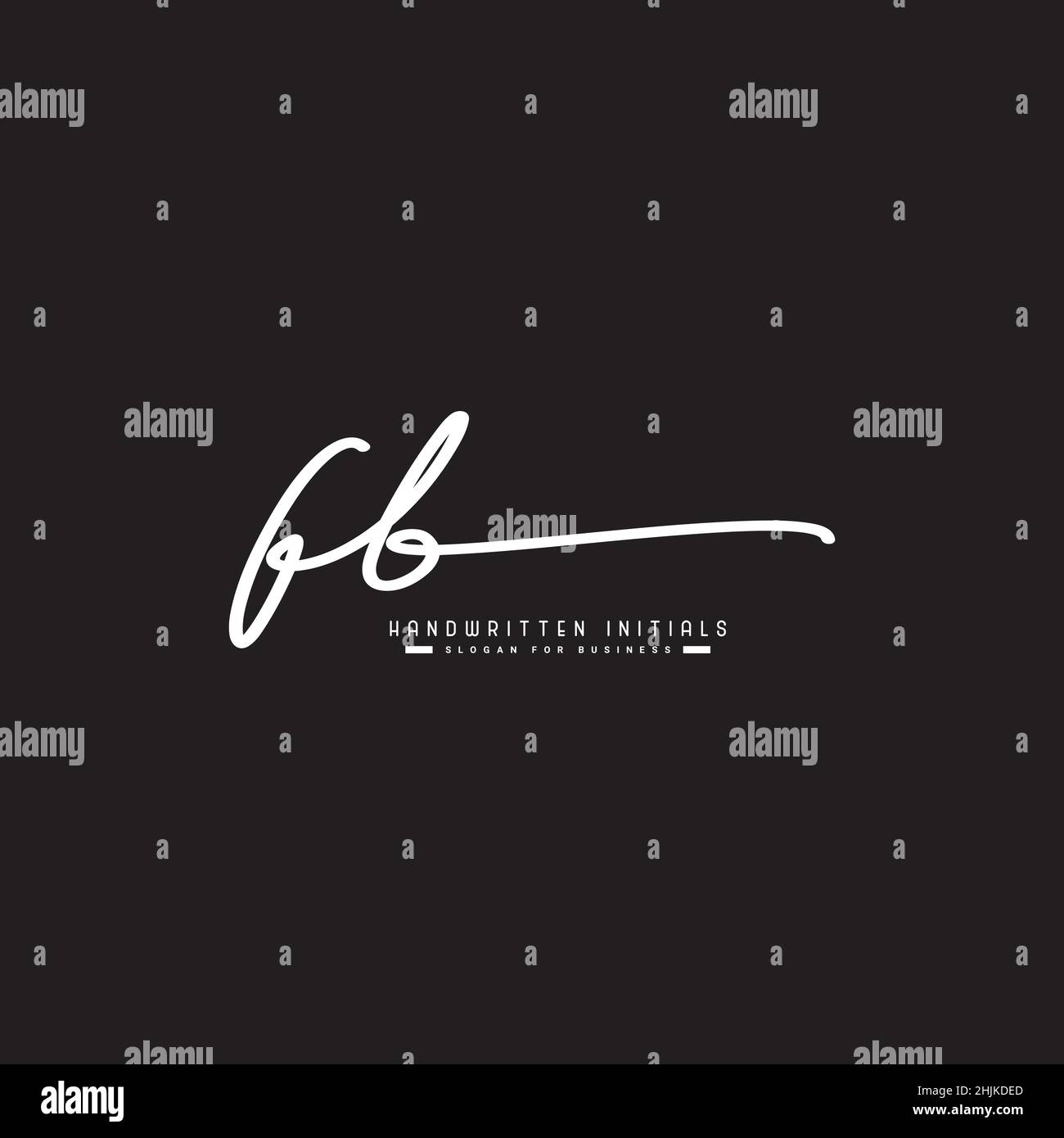 Lettera iniziale Logo FB - Logo stile firma disegnato a mano - Logo vettore semplice in stile firma per le iniziali Illustrazione Vettoriale