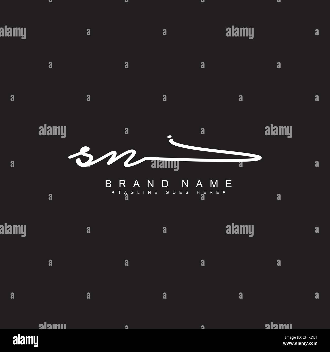 Lettera iniziale Logo SN - Logo della firma scritto a mano - Logo del vettore semplice in stile della firma per le iniziali Illustrazione Vettoriale