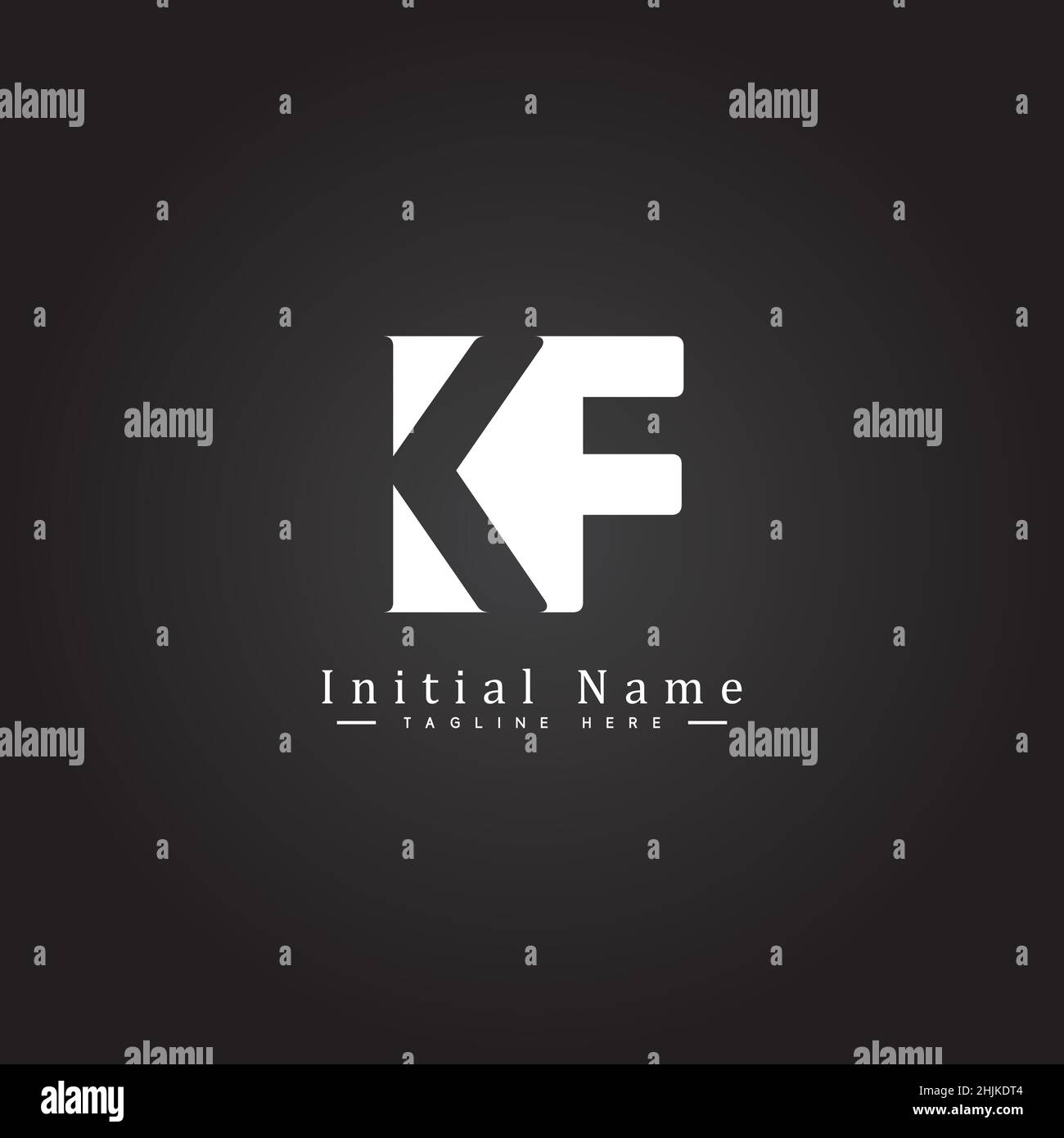 Logo minimal Business per Alphabet KF - lettera iniziale Logo K e F - modello di logo vettoriale monogramma per le iniziali del nome commerciale Illustrazione Vettoriale