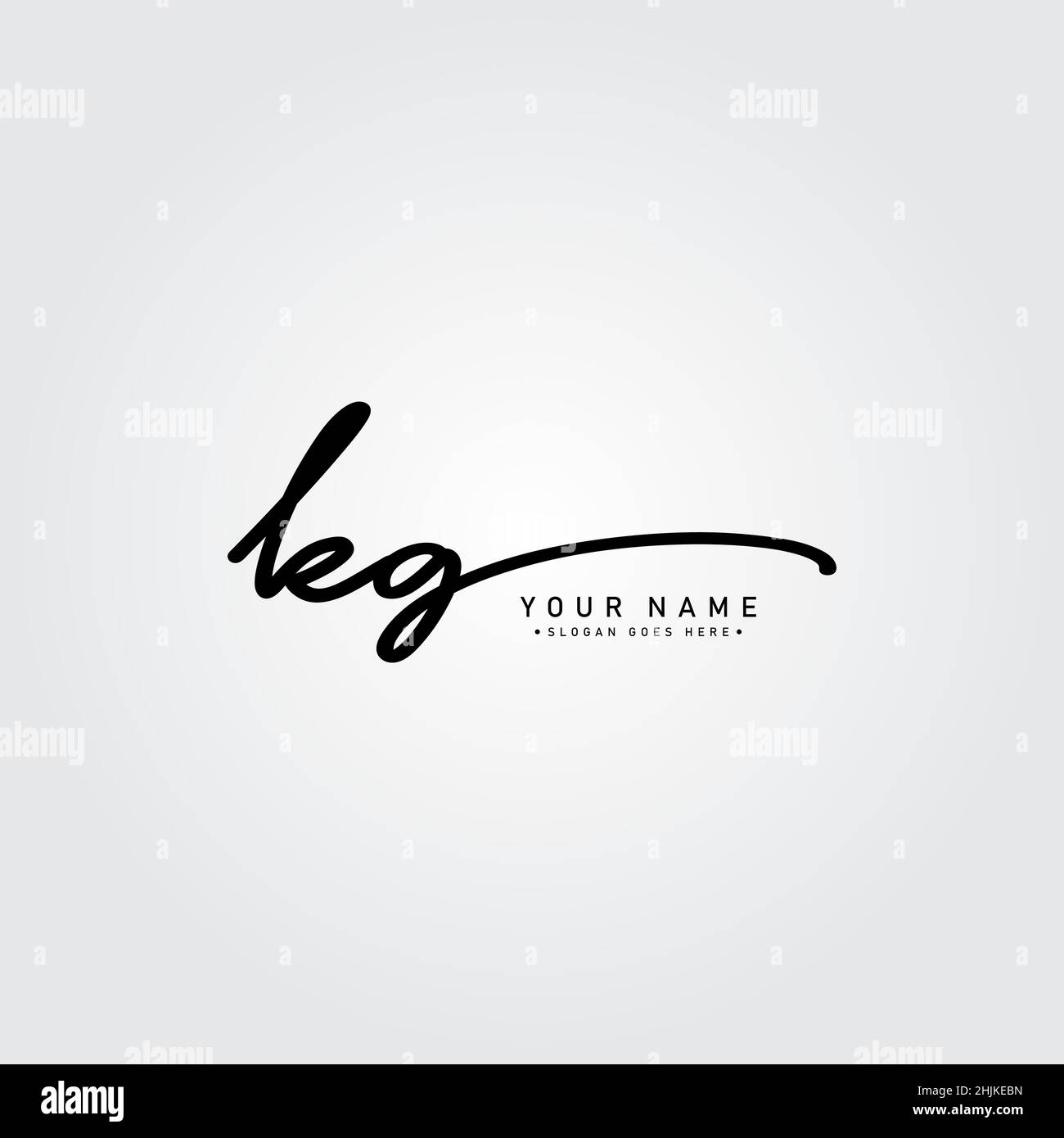 Lettera iniziale LOGO KG - Logo stile firma disegnato a mano - Logo vettore semplice in stile firma per le iniziali Illustrazione Vettoriale