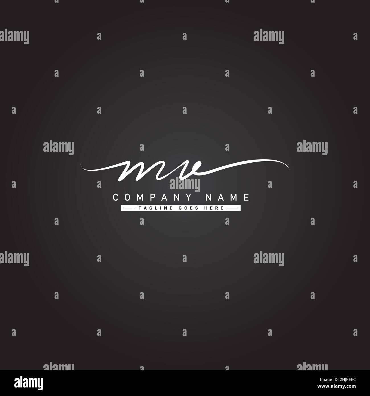 Lettera iniziale Logo MV - Logo stile firma disegnato a mano - Logo vettore semplice in stile firma per le iniziali Illustrazione Vettoriale