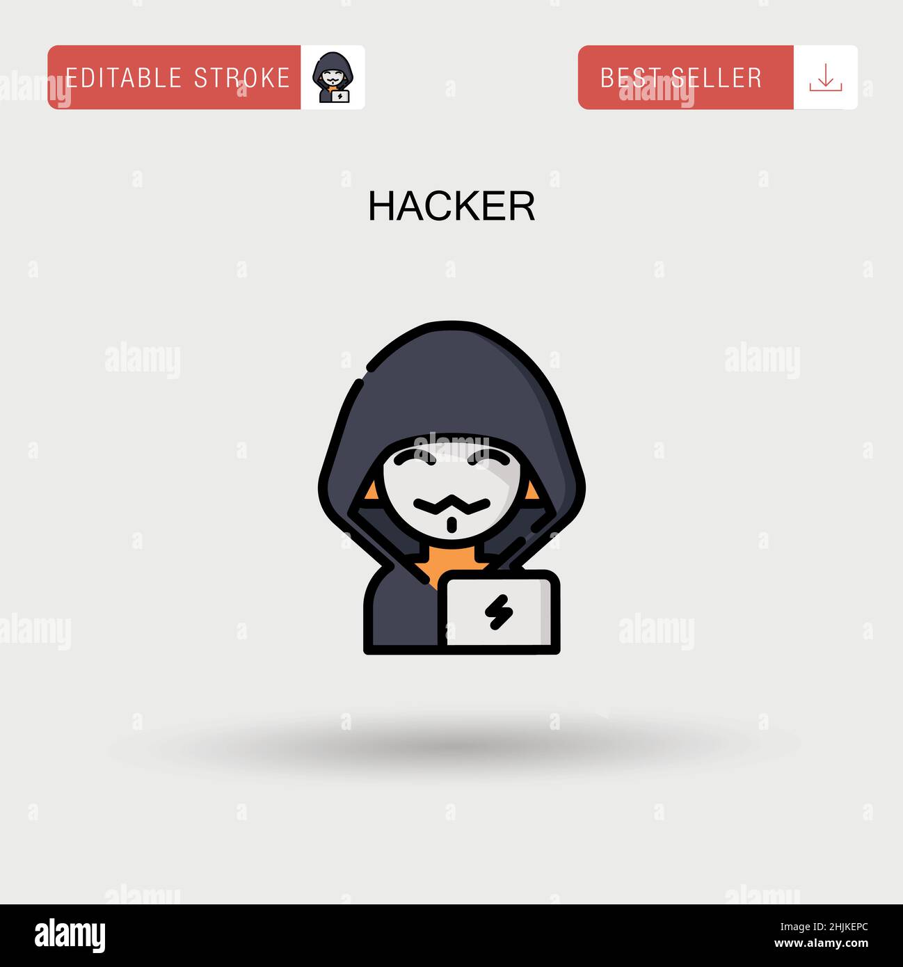 Icona vettore semplice hacker. Illustrazione Vettoriale