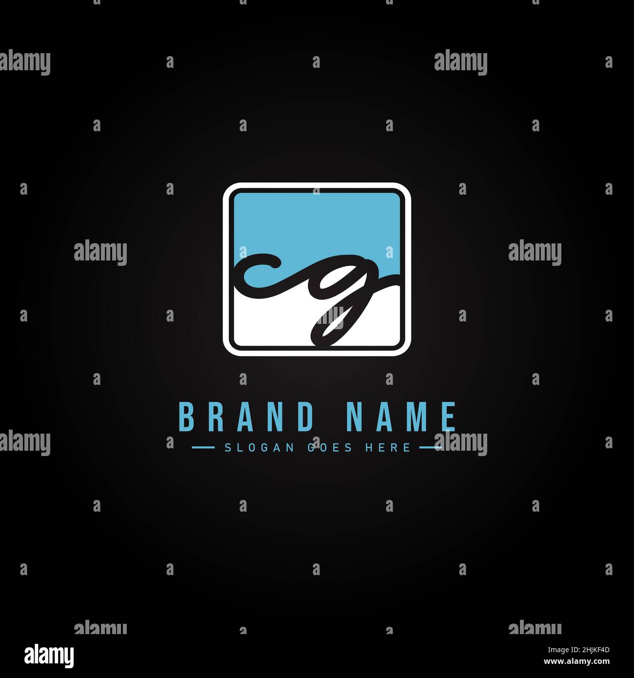 Lettera iniziale Logo CG - Logo della firma scritto a mano - Logo del vettore semplice in stile della firma per le iniziali Illustrazione Vettoriale