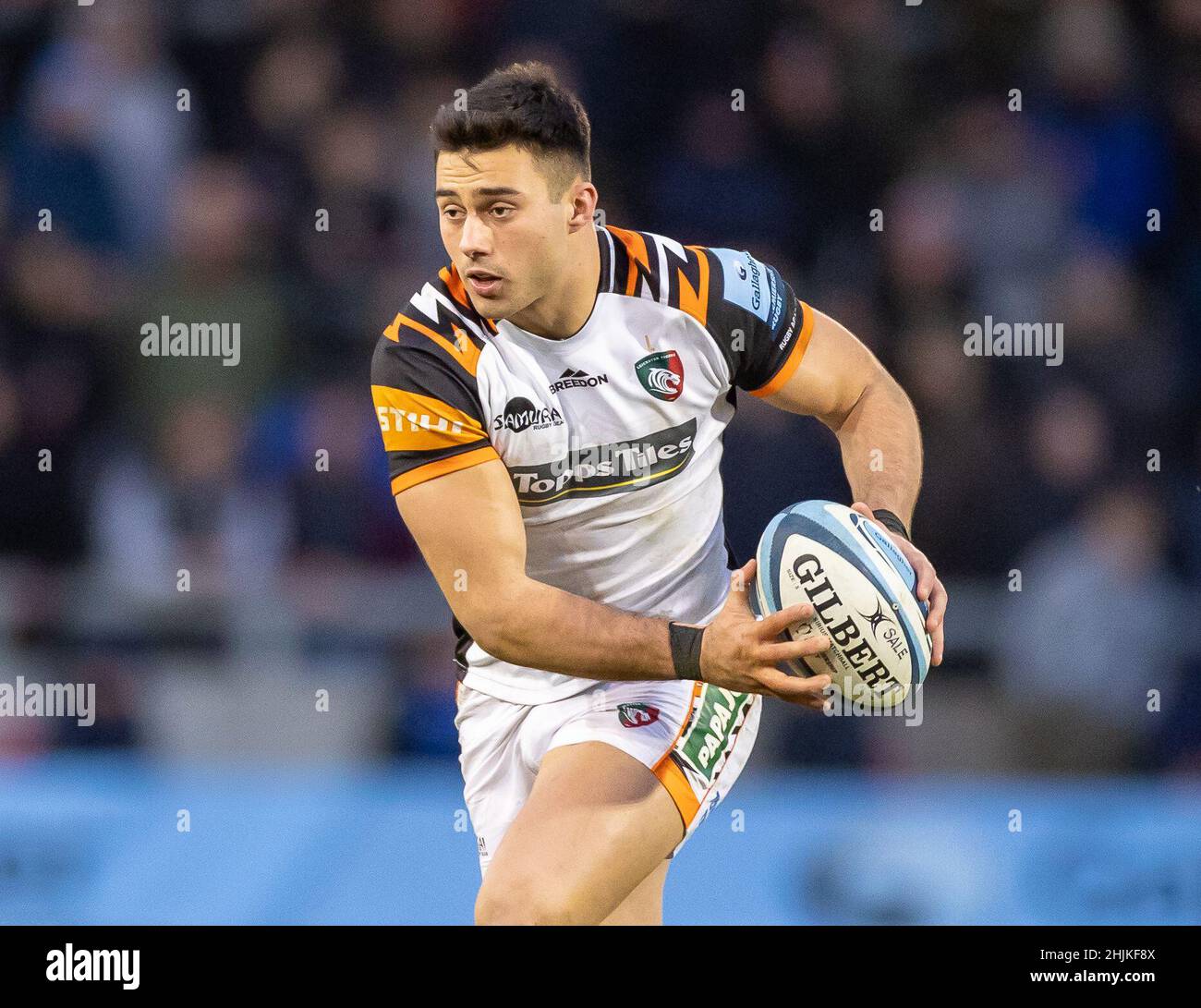 Vendita, Regno Unito. 30th gennaio 2022: AJ Bell Stadium, sale, Inghilterra; Gallagher Premiership Rugby, sale versus Leicester Tigers: Dan Kelly of Leicester Tigers Credit: Action Plus Sports Images/Alamy Live News Foto Stock