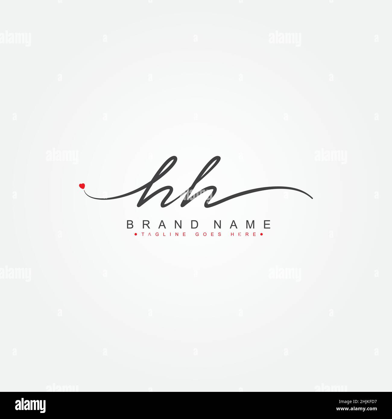 Lettera iniziale Logo HH - Logo stile firma scritto a mano - Logo vettore semplice in stile firma per le iniziali Illustrazione Vettoriale