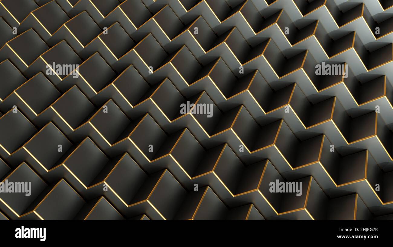 3d rendering. Astratta tecnologia cubi sfondo Foto Stock