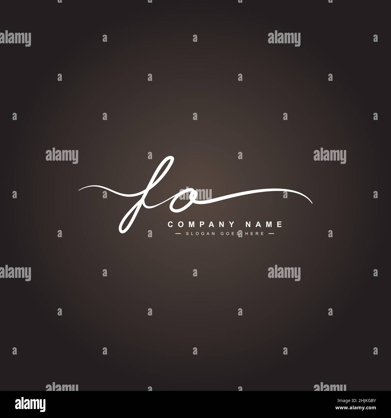 Lettera iniziale FO Logo - Firma scritta a mano Logo - Simple Vector Logo in stile Signature per le iniziali Illustrazione Vettoriale