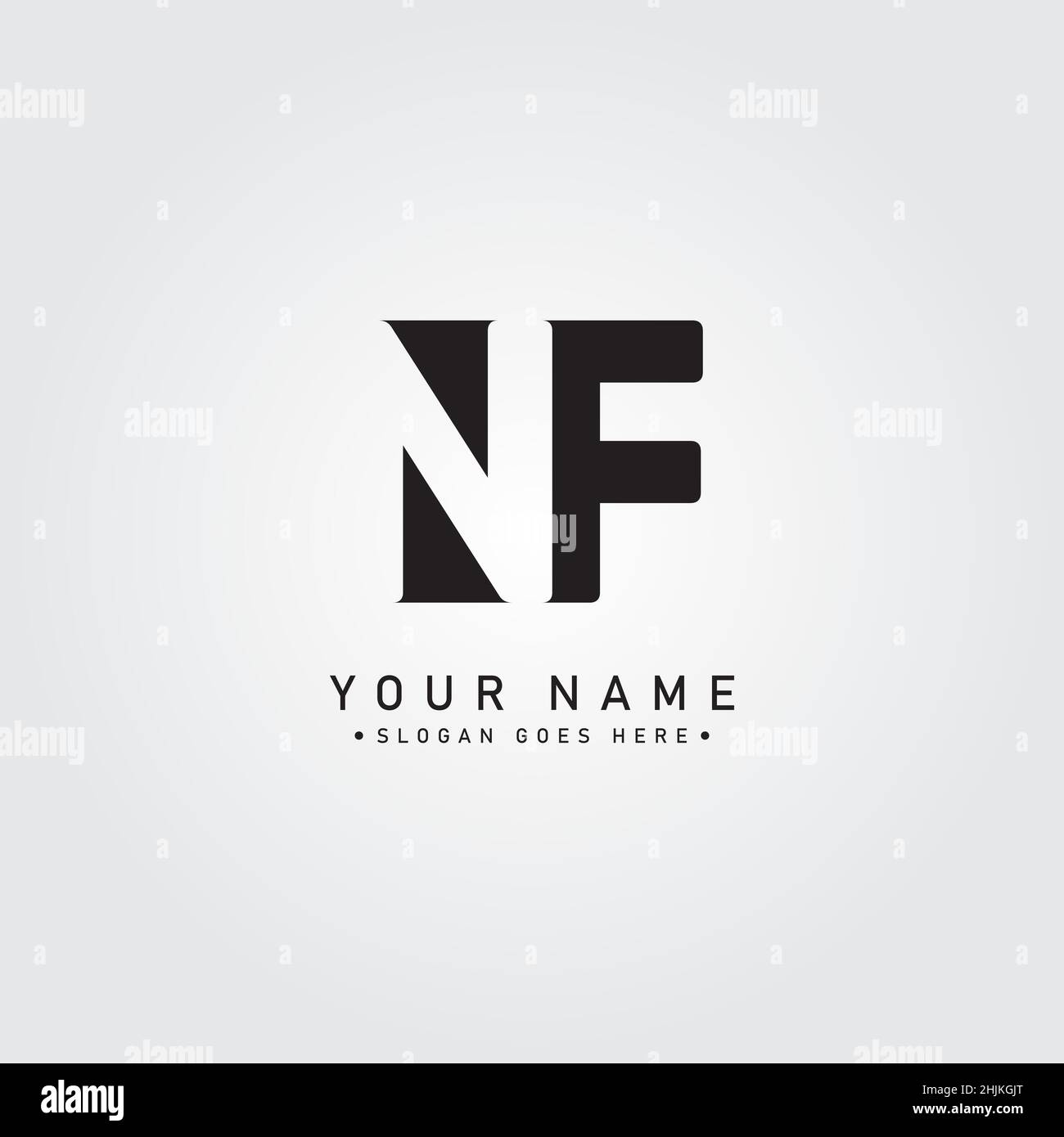 Logo minimal Business per Alphabet NF - lettera iniziale N e F Logo - modello di logo vettoriale monogramma per le iniziali del nome commerciale Illustrazione Vettoriale