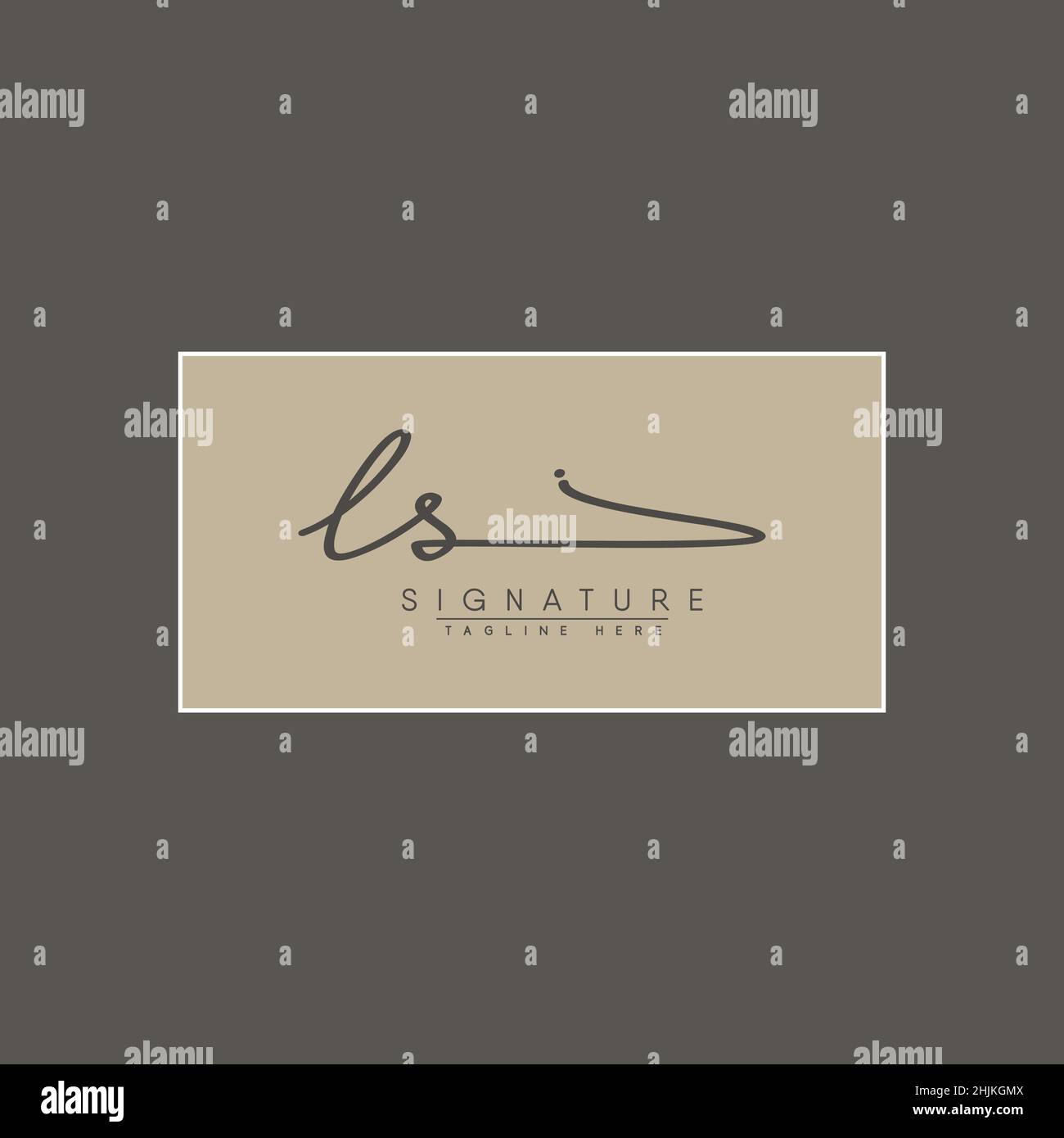 Lettera iniziale Logo LS - Logo stile firma disegnato a mano - Logo vettore semplice in stile firma per le iniziali Illustrazione Vettoriale