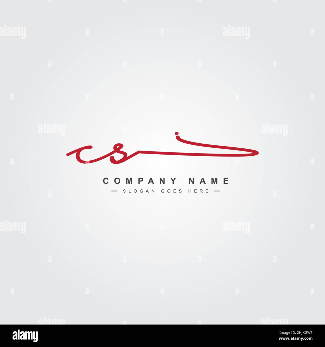 Lettera iniziale Logo CS - Logo della firma disegnato a mano - Logo del vettore semplice in stile della firma per le iniziali Illustrazione Vettoriale