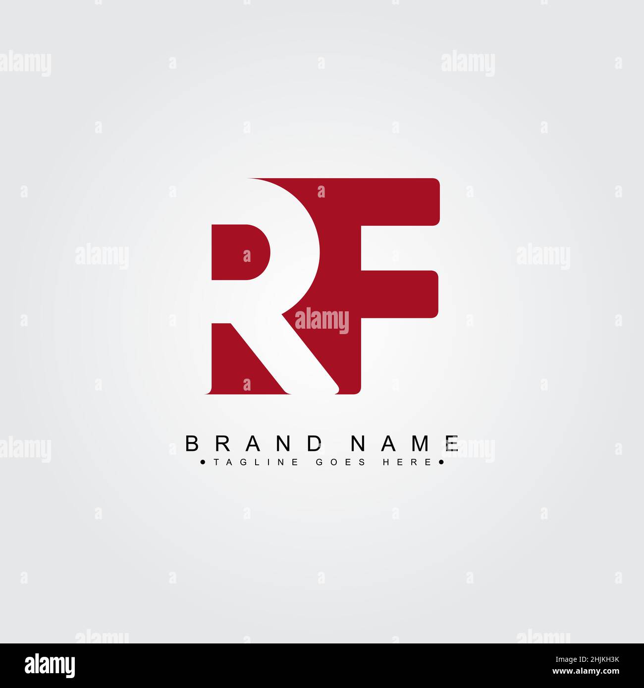 Lettera iniziale Logo RF - Logo aziendale minimo per Alphabet R e F - modello di logo vettoriale monogramma per le iniziali del nome aziendale Illustrazione Vettoriale