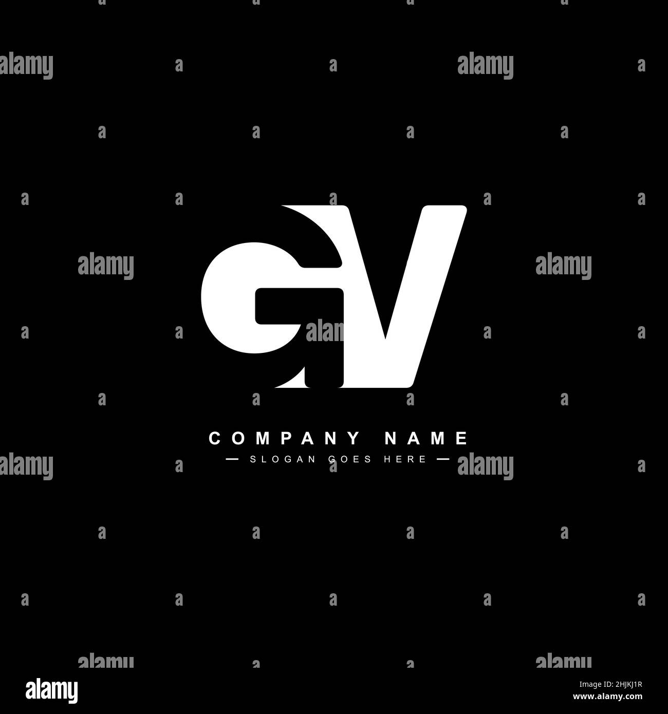 Logo minimal Business per Alphabet GV - lettera iniziale Logo G e V - modello di logo vettoriale monogramma per le iniziali del nome commerciale Illustrazione Vettoriale
